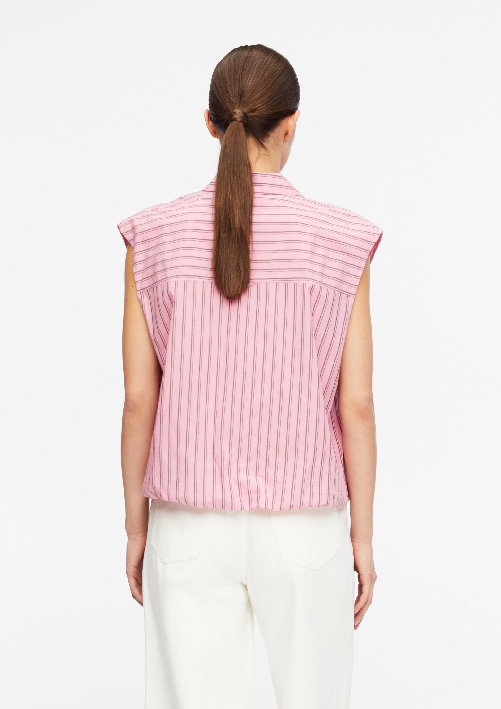 comma Blusentop Bluse Ärmellose Bluse mit Ballon-Saum
