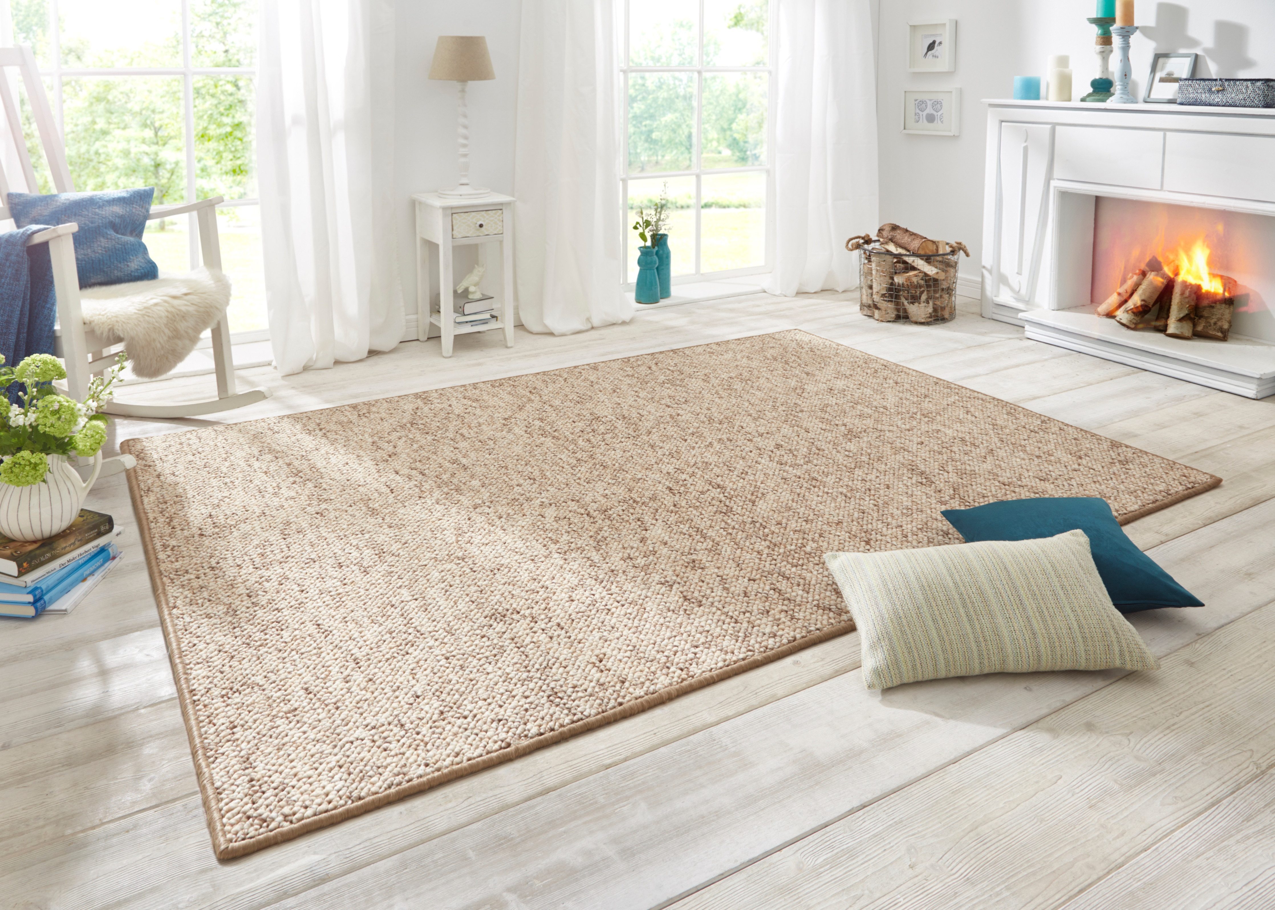 HANSE Home Teppich Wolly 2, rechteckig, Höhe: 12 mm, Flachgewebe, Läufer, Skandi, Woll-Optik, Esszimmer, Wohnzimmer, Flur