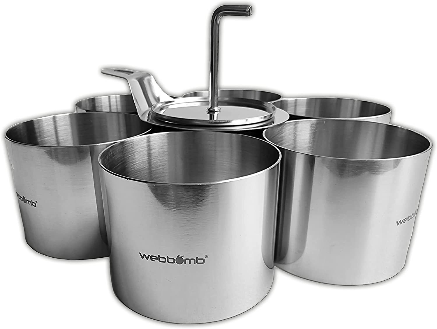 WEBBOMB Speisering 8tlg Set Edelstahl Dessertringe Mini Backringe Ø 7,5 Höhe 5,5 cm rund