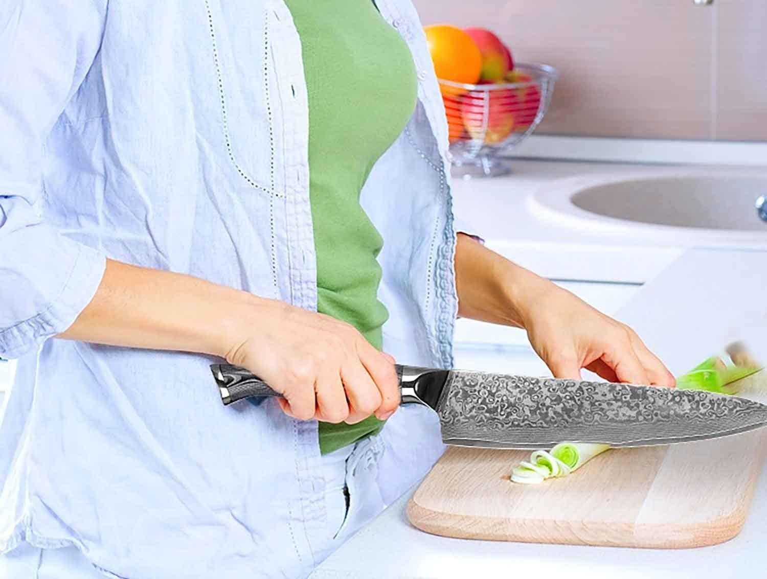 Muxel Kochmesser Kochmesser Damastmesser Messer Damast-Klinge Carbon 62 Küchenmesser