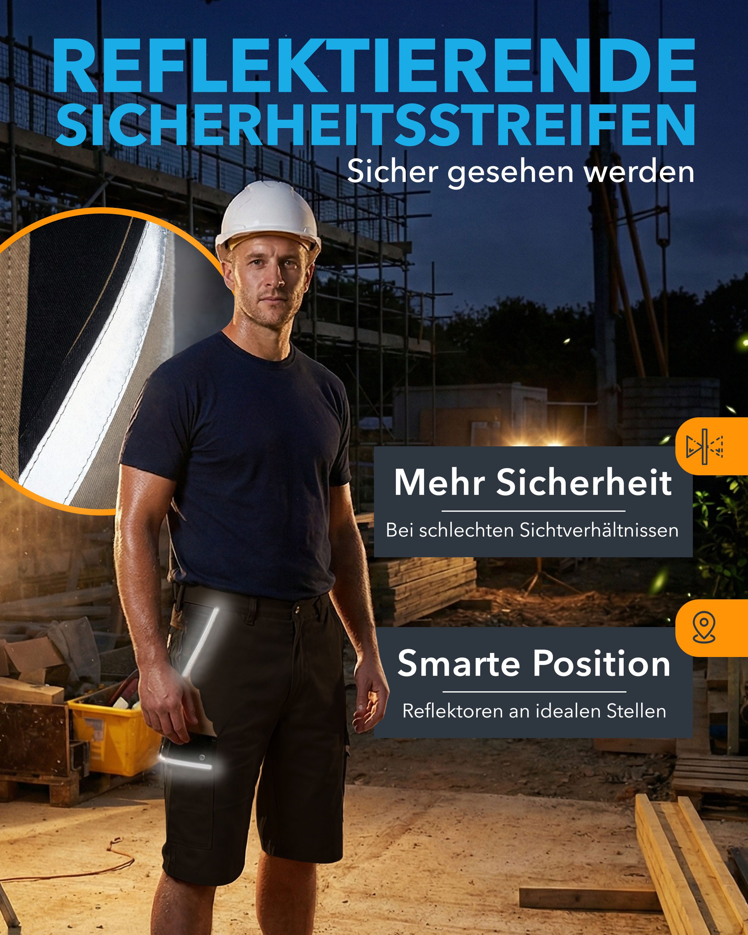 TMG International Arbeitsshorts kurze Arbeitshose Short Style Cargohose Bermuda Robustes Material und hoher Tragekomfort – Bild 4 von 5