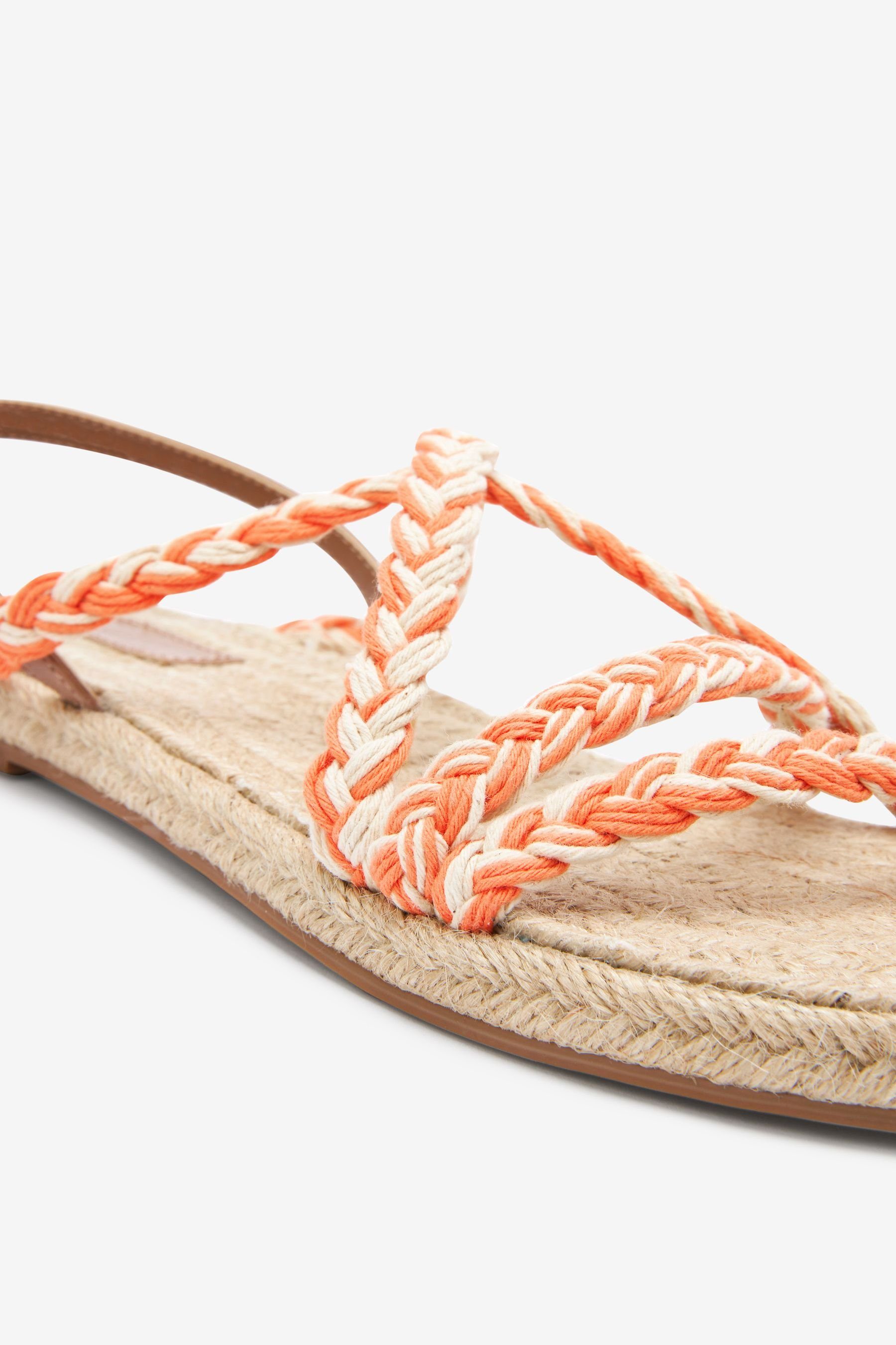 Orange Espadrille-Sandalen Flache (1-tlg) Sandale Next Zweifarben-Detail mit