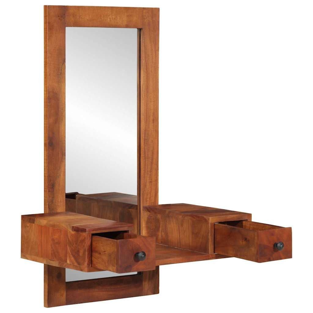 vidaXL Spiegel Wandspiegel mit Schubladen 60x33x90 cm Massivholz