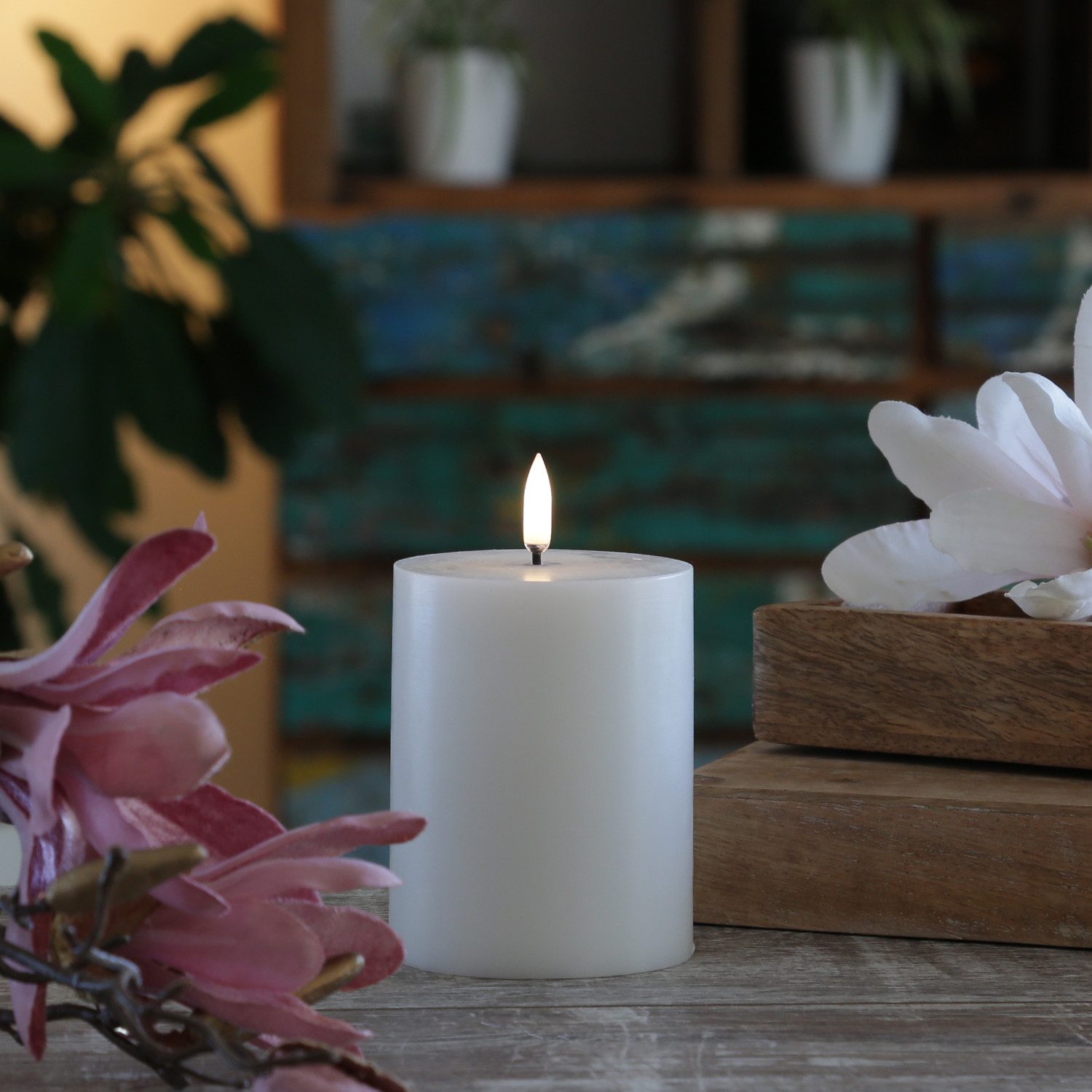 UYUNI Lighting LED-Kerze THEA Uyuni Echtwachs Timer H: 10cm D: 7,8cm weiß b günstig online kaufen