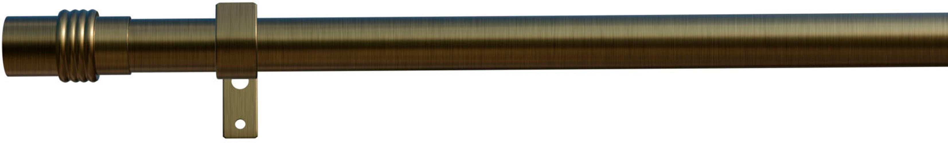 Gardinenstange Zylinder, indeko, Eisen Ø mit Wunschmaßlänge, Bohren, 16 mm, altmessingfarben verschraubt, 1-läufig