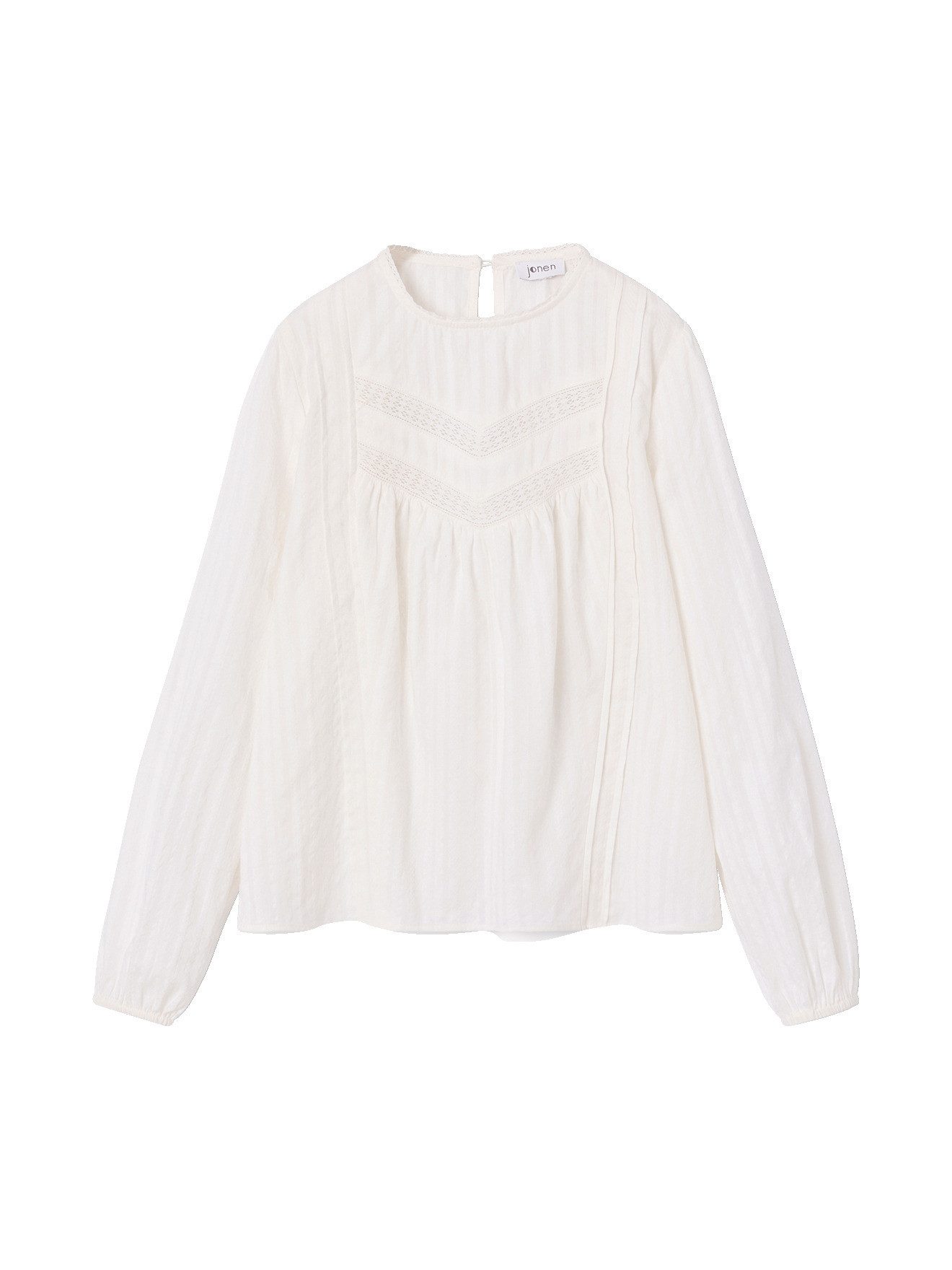 jonen Langarmhemd Bluse mit Spitzeneinsatz Mädchen
