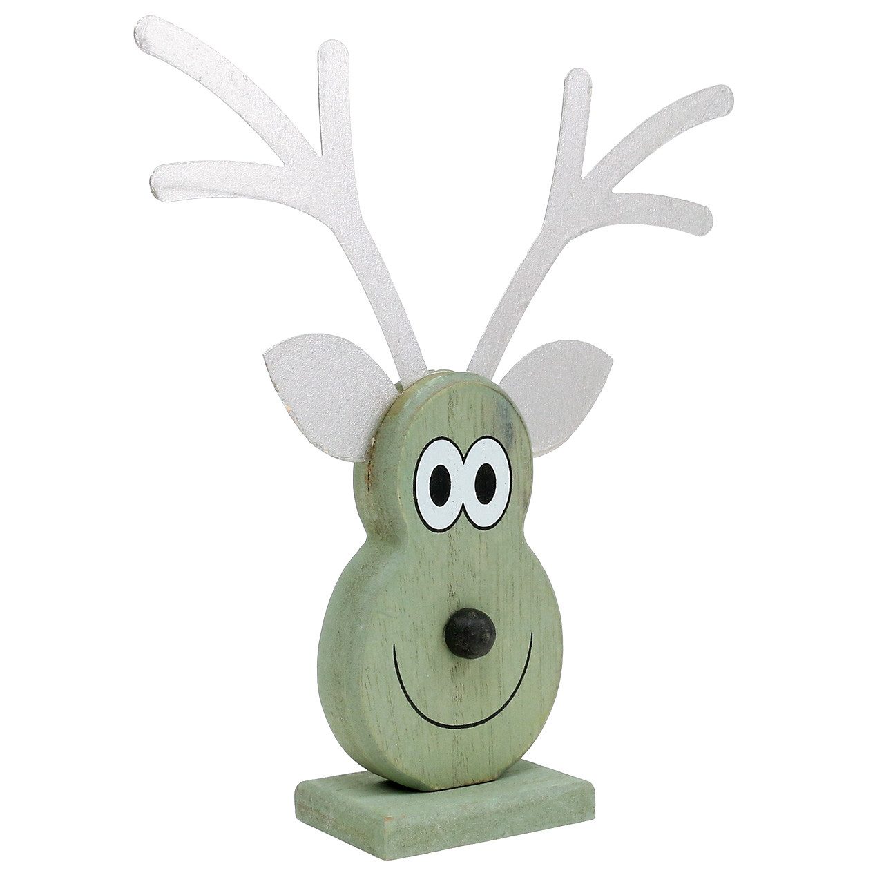 Florists Products Weihnachtsmann Elchkopf Dekoration Mint 18x16cm Holz Metall 3er Set festlich, 3 Stück
