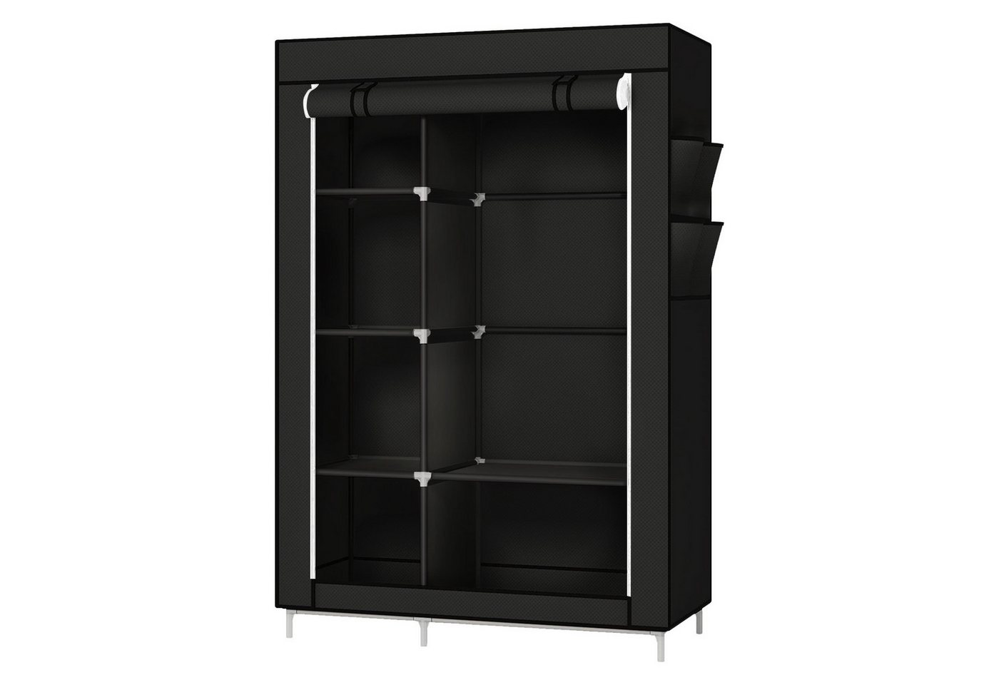 JEOBEST Stoffschrank Kleiderschrank mit Überzug aus Vliesstoff, Kleiderstange (Stück, 1-St) 6 Ablagen 105 x 45 x 170 cm