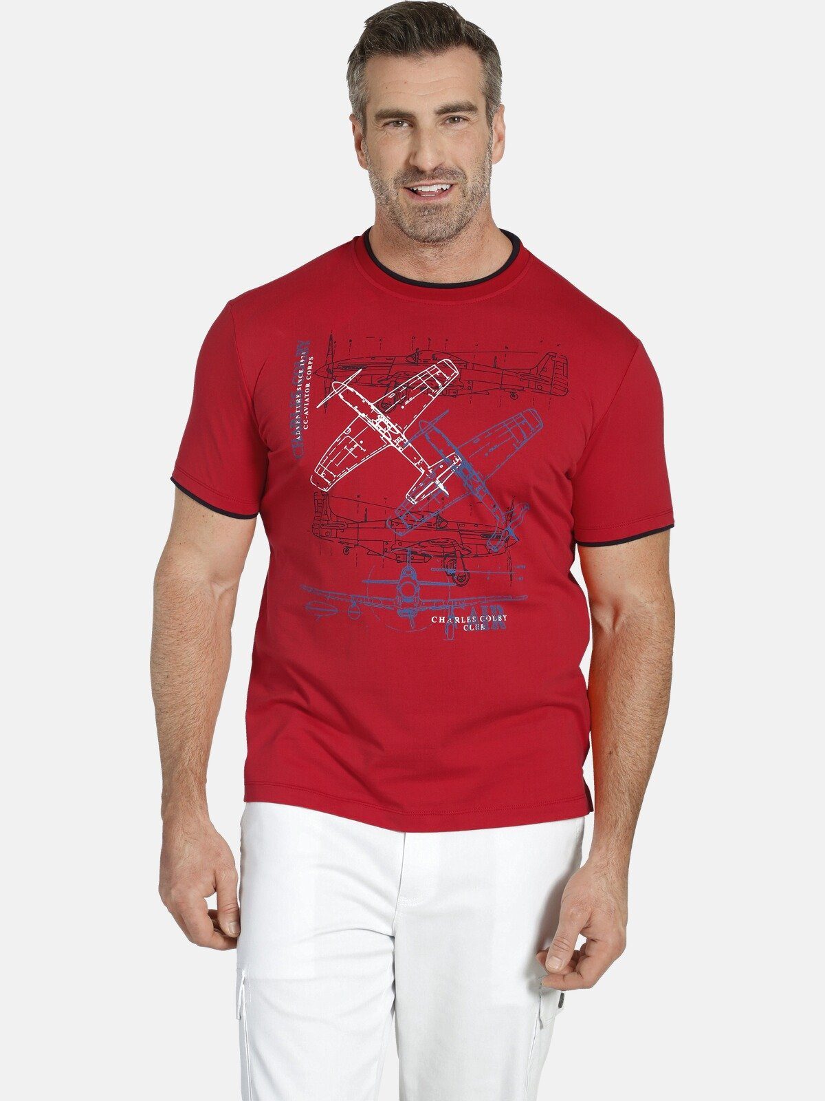 Charles Colby T-Shirt EARL DILLONS Bündchenkanten günstig online kaufen