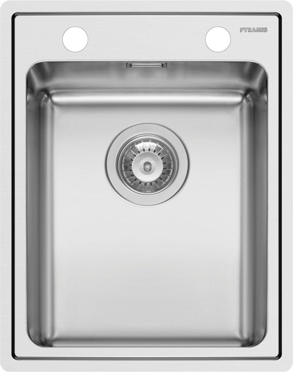Pyramis Edelstahlspüle, rechteckig, 41/52 cm