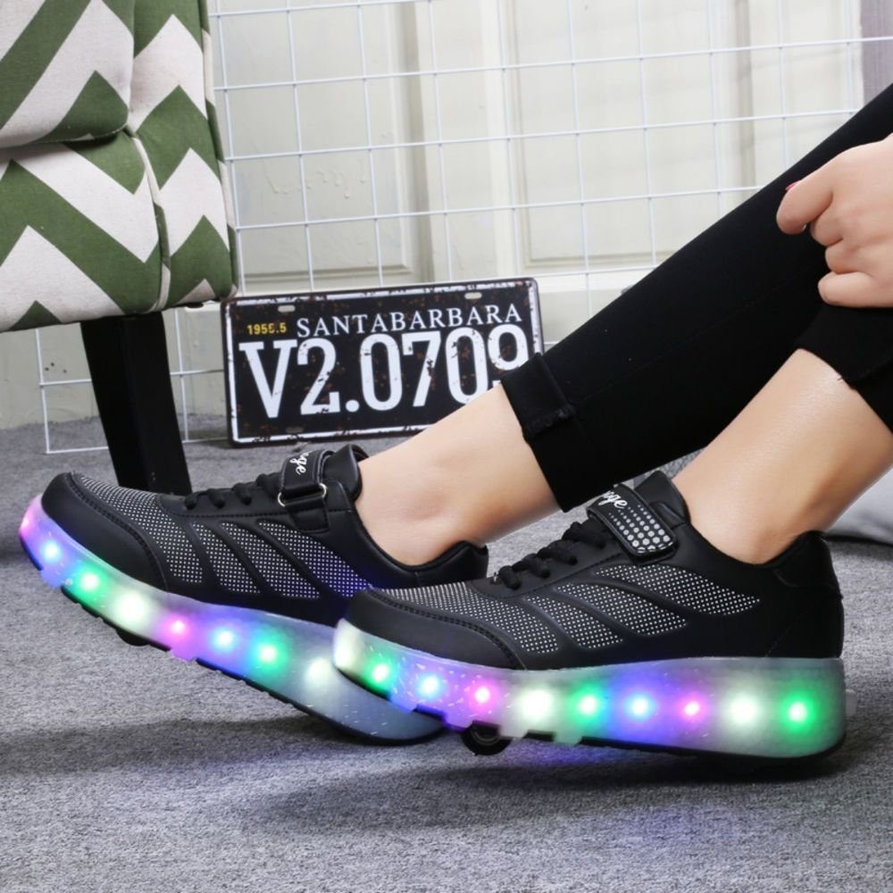 HUSK'SWARE Rollschuhe, (Vielseitige Anpassungsmöglichkeiten, strapazierfähig und langlebig, Komfortsteigerung, Hochleistungsrollen), Zwei-in-Eins-Rollschuhe,Leuchtende Rollschuhe für Kinder