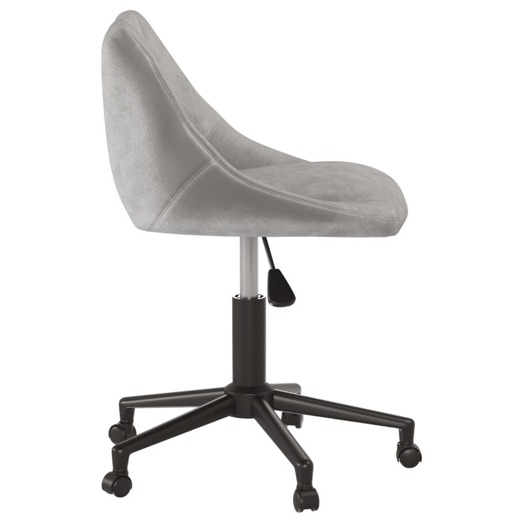 furnicato Esszimmerstuhl Trendiger Drehstuhl Hellgrau 46x44x(67,5-79) cm mit Samtbezug (1 St), Höhenverstellbarer Bürostuhl mit Rollen und 360 Grad Drehfunktion