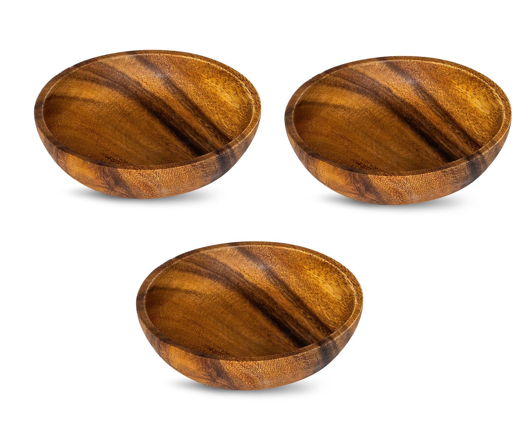 Levandeo® Dekoteller, 3er Set Teller Akazie 10x2,5cm Rund Holz Design Schal günstig online kaufen