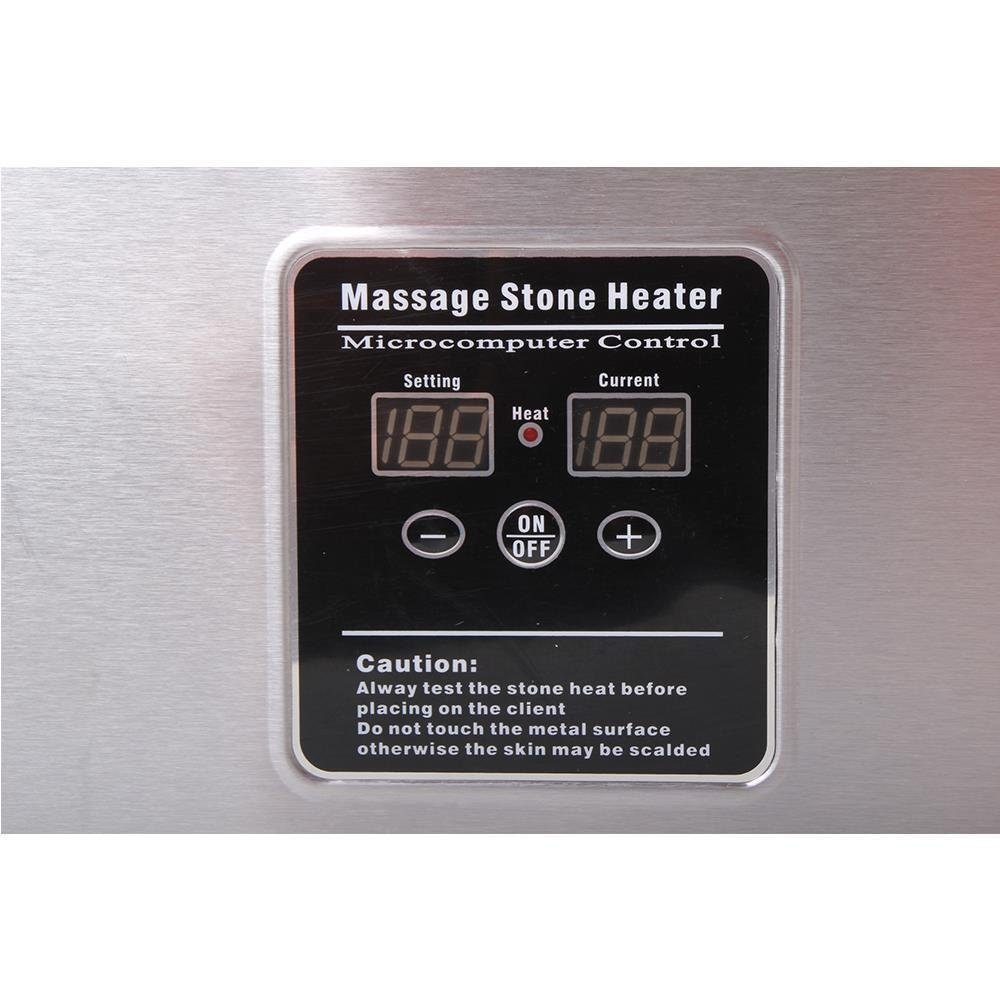 PROMAFIT Schmerztherapiegerät Hot Stone Erwärmer Hot Stone Heater Massage 5,5 Liter (Basic), Set 1-tlg., Hot Stone Heater 5,5 Liter inkl. Schöpfkelle, Abschaltautomatik, digitale Temperaturanzeige