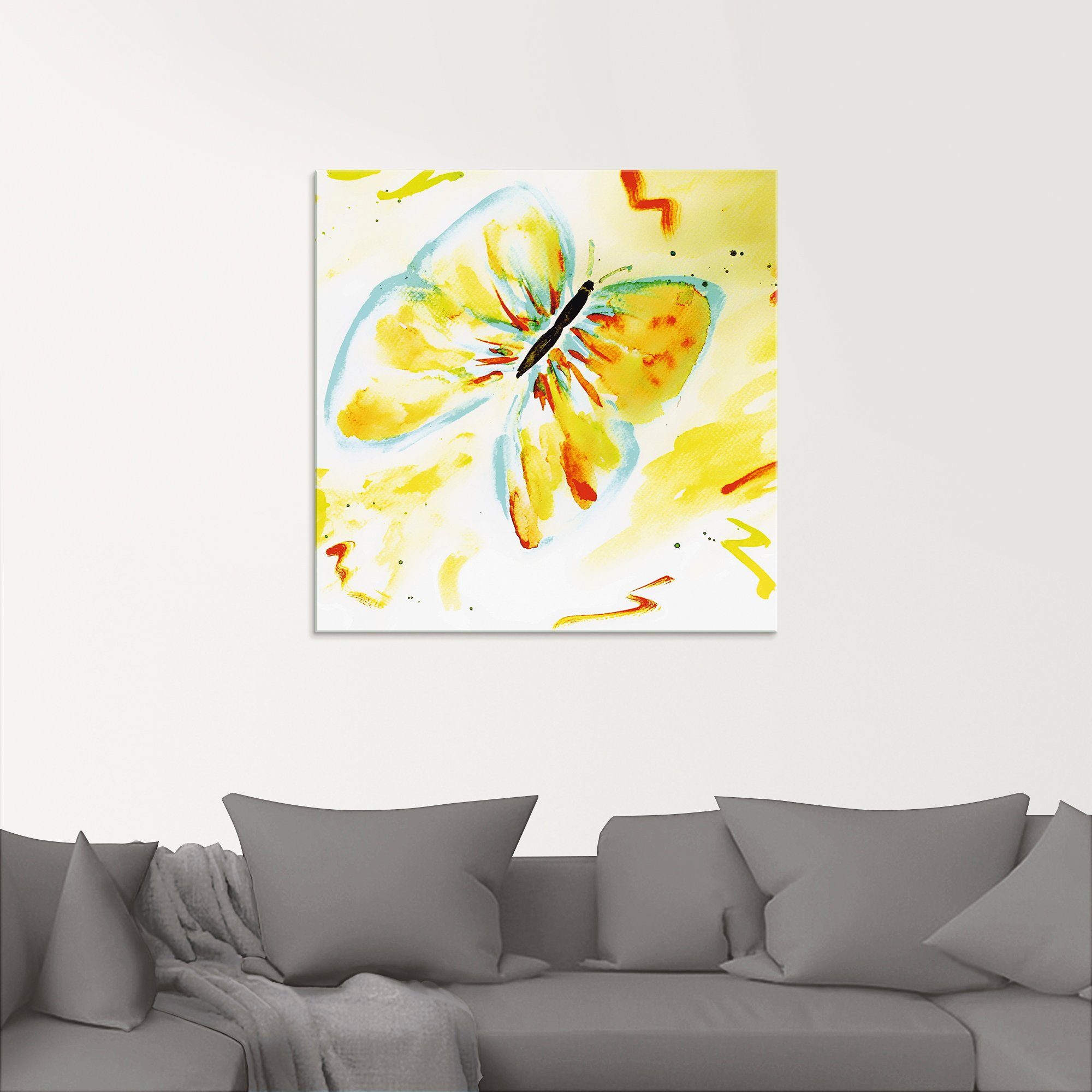 Gelb, verschiedenen in Insekten (1 Schmetterling Glasbild Größen St), Artland