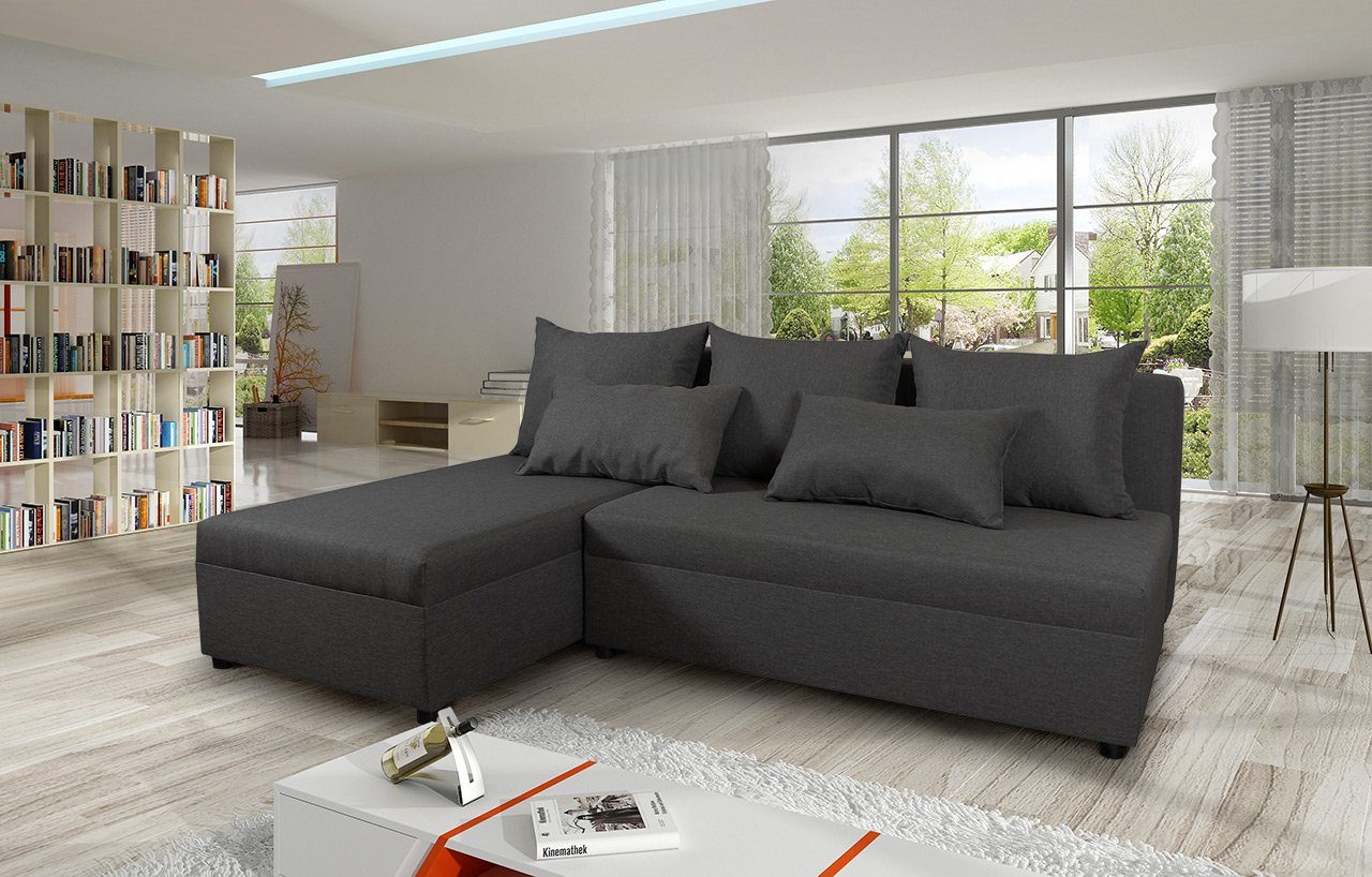 Sofnet Ecksofa Pono, mit Schlaffunktion L-Form und Sawana Universal Couch, Bettkasten, Schlafsofa, 05 mane