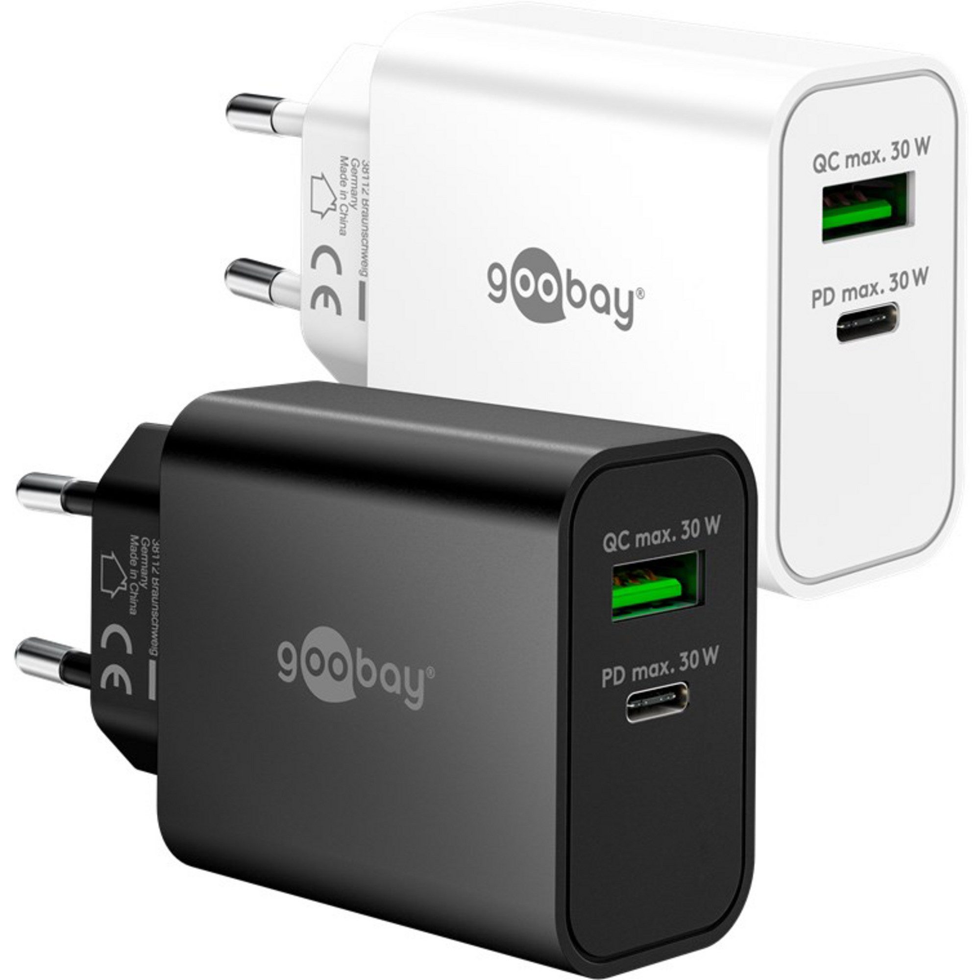 Goobay goobay USB-C PD GaN Dual-Schnelladegerät 30 W, Netzteil