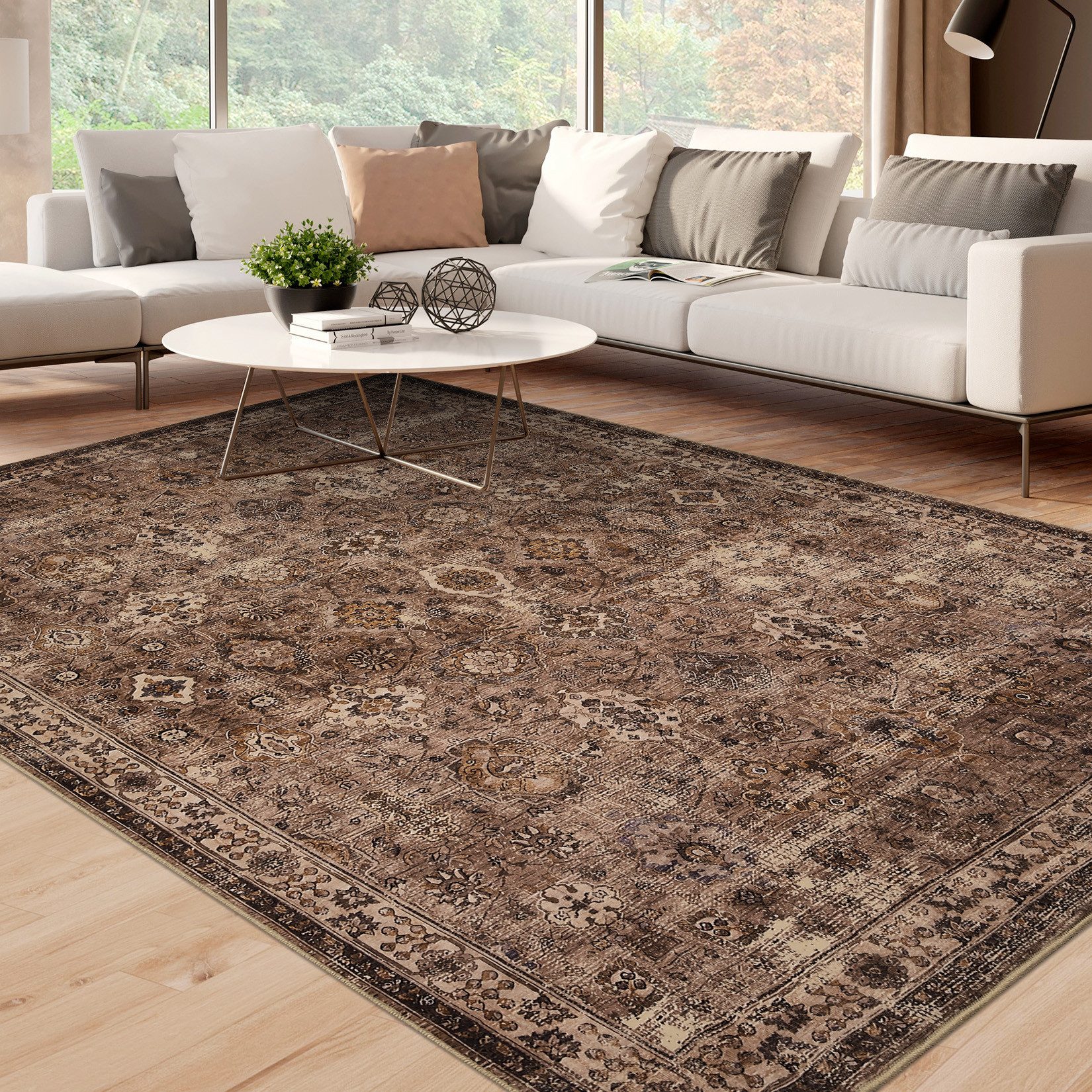 GarveeMore Teppich Wohnzimmer Vintage Waschbarer Teppiche günstig online kaufen