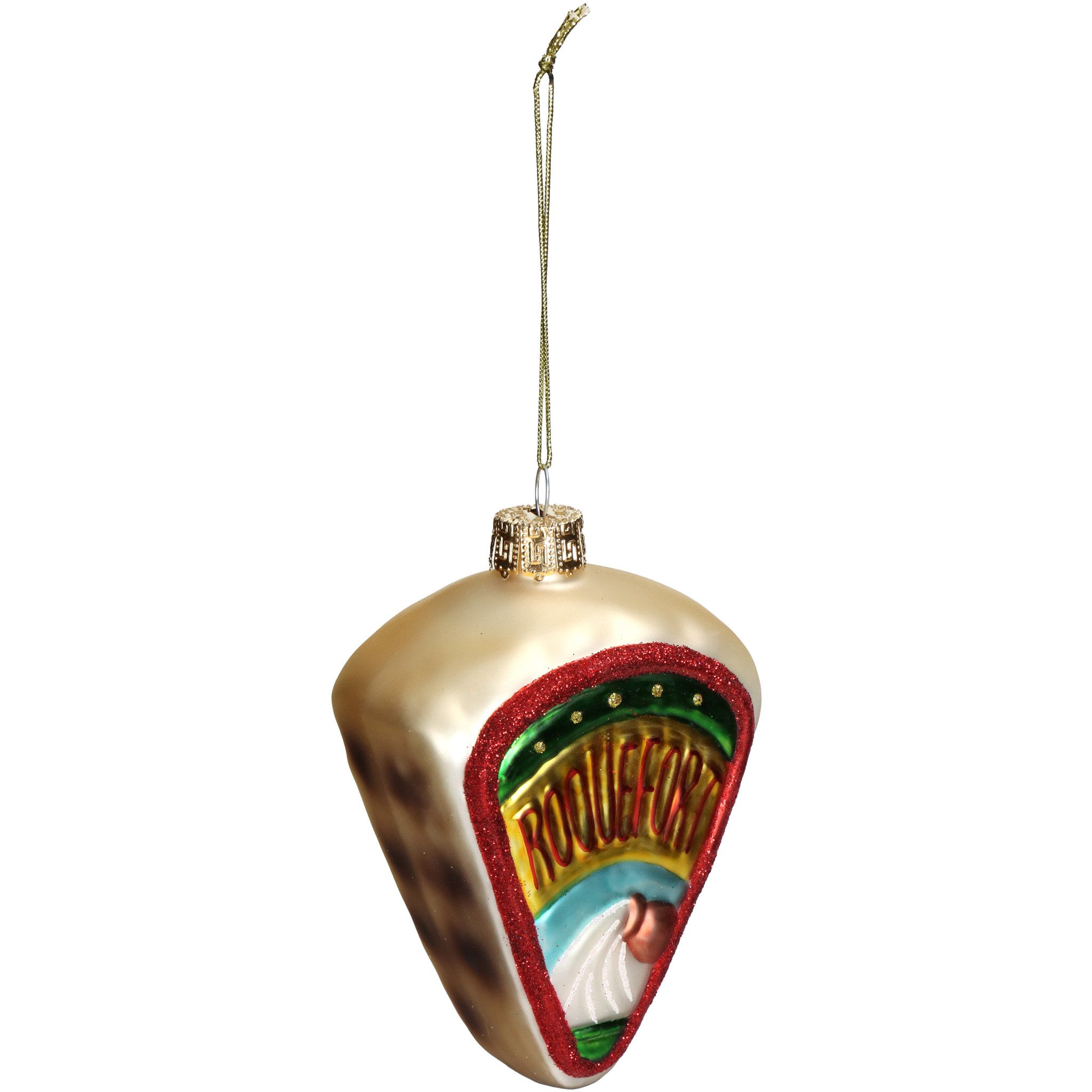HD Collection Christbaumschmuck, Christbaumschmuck 11cm Glas Blauschimmelkäse Figur