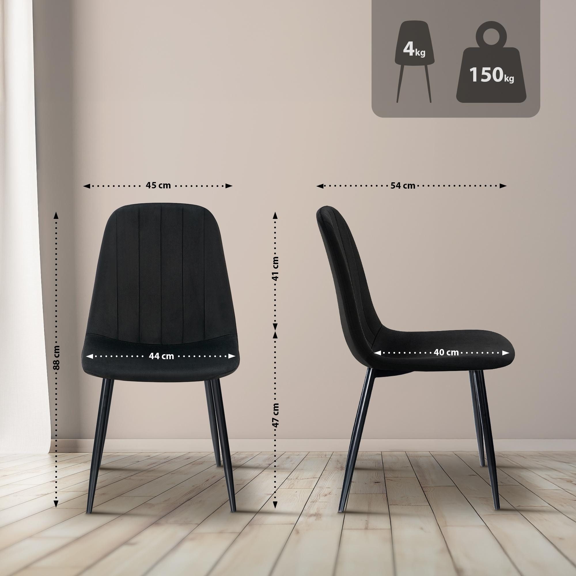 CLP Esszimmerstuhl Baxter (4er Set), gesteppter günstig online kaufen