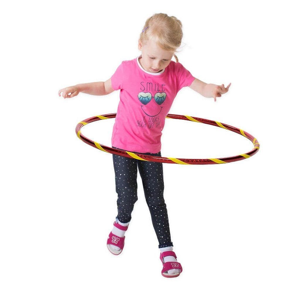 Hoopomania Hula-Hoop-Reifen Funny Kinder Hula Hoop, Ø70cm, Rot-Gelb