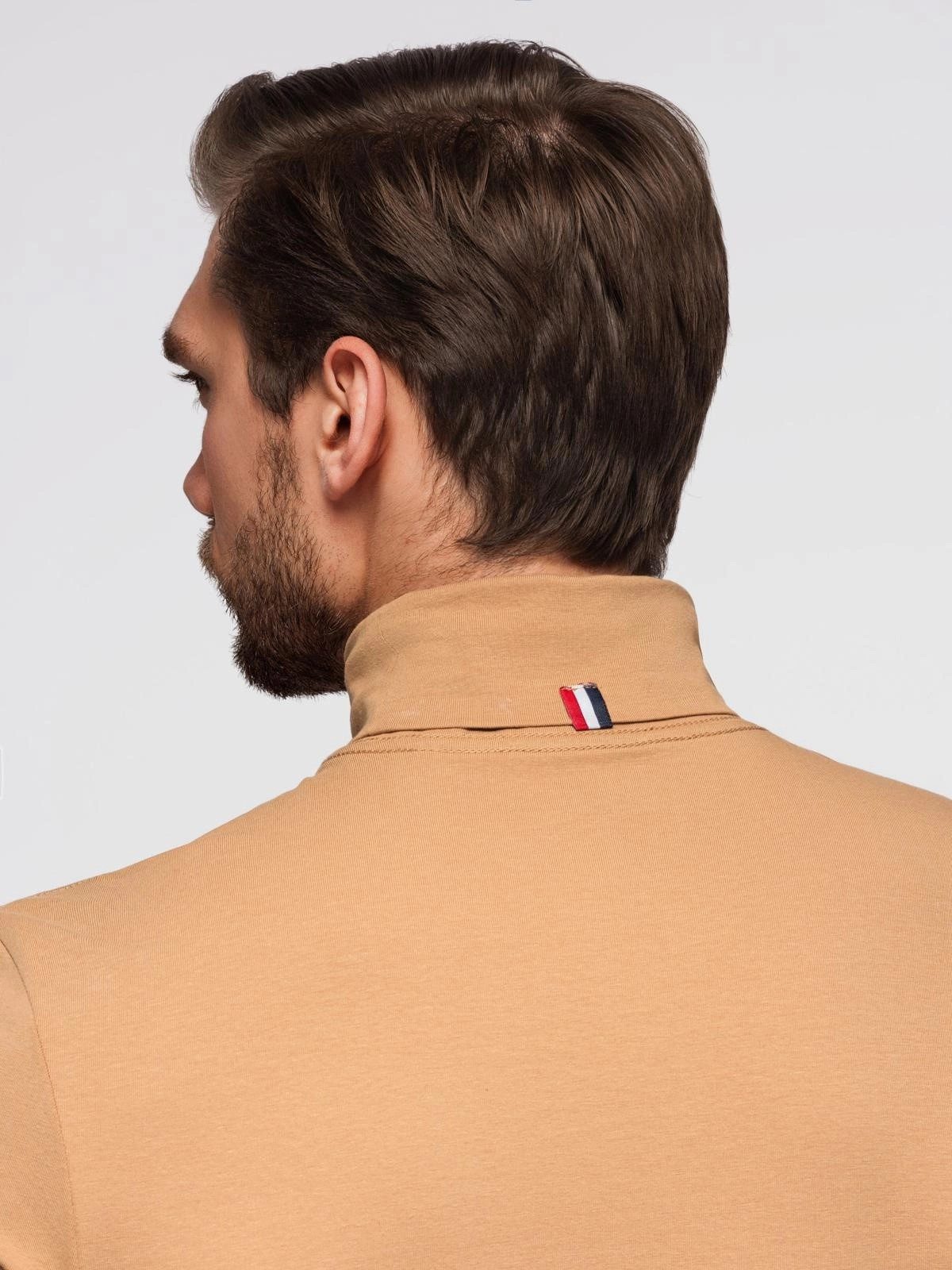 OMBRE Rollkragenpullover Unifarbenes Herren-Longsleeve mit Rollkragen