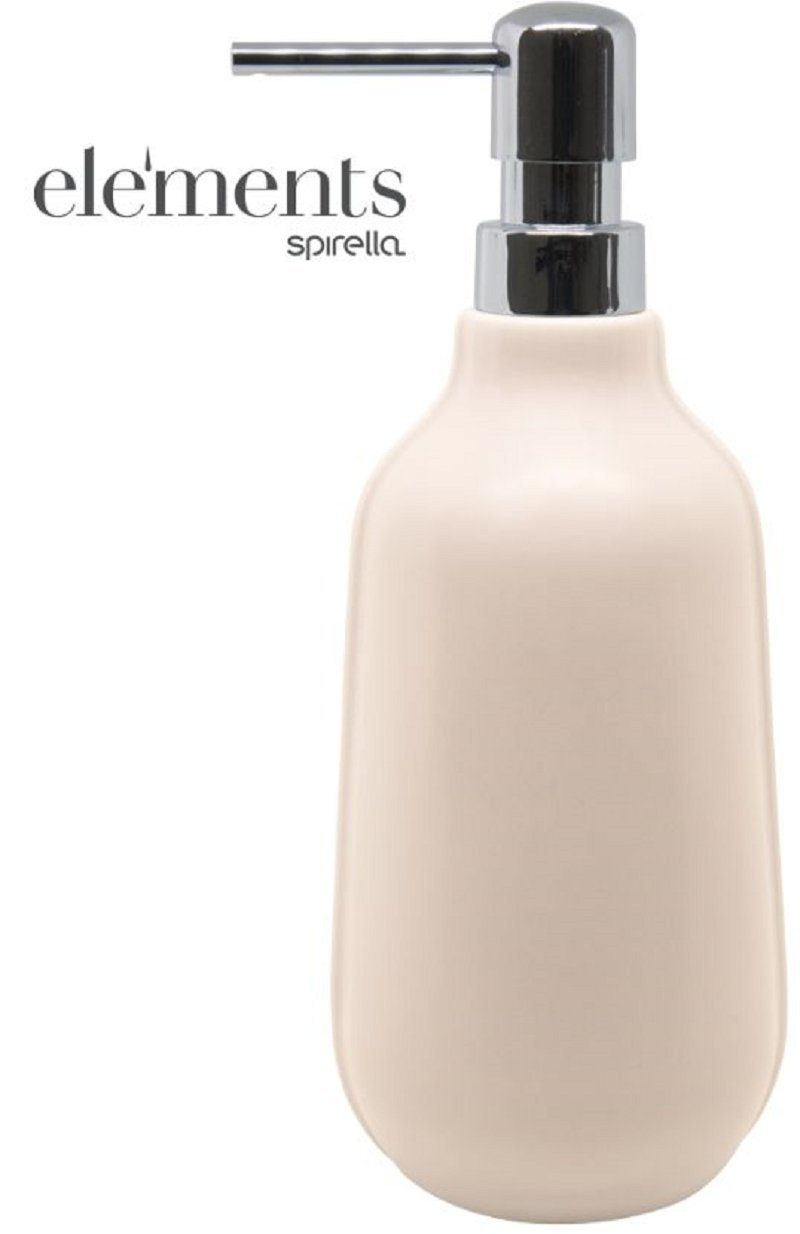 spirella Seifenspender Elements SENSE, Hochwertiger Premium Seifenspender - spirella® Elements, Keramik Made in Portugal, Edelstahl matt brushed, 500 ml, individuelle Ästhetik, blush rosa. € 39,95