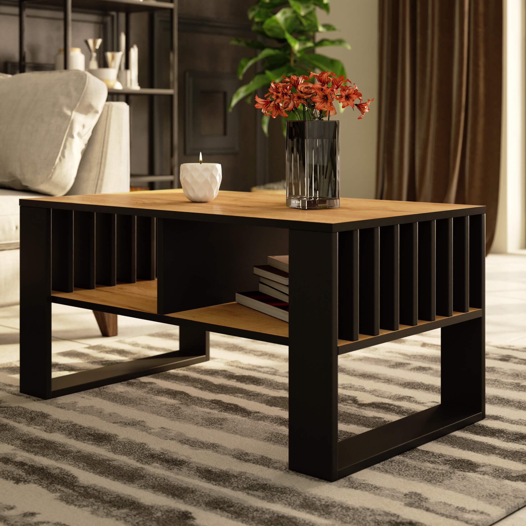 Raumhirsch Furniture Couchtisch Moderner Sofatisch (Kaffeetisch, Wohnzimmertisch 92×50x45 cm), Beistelltisch in 5 Farben