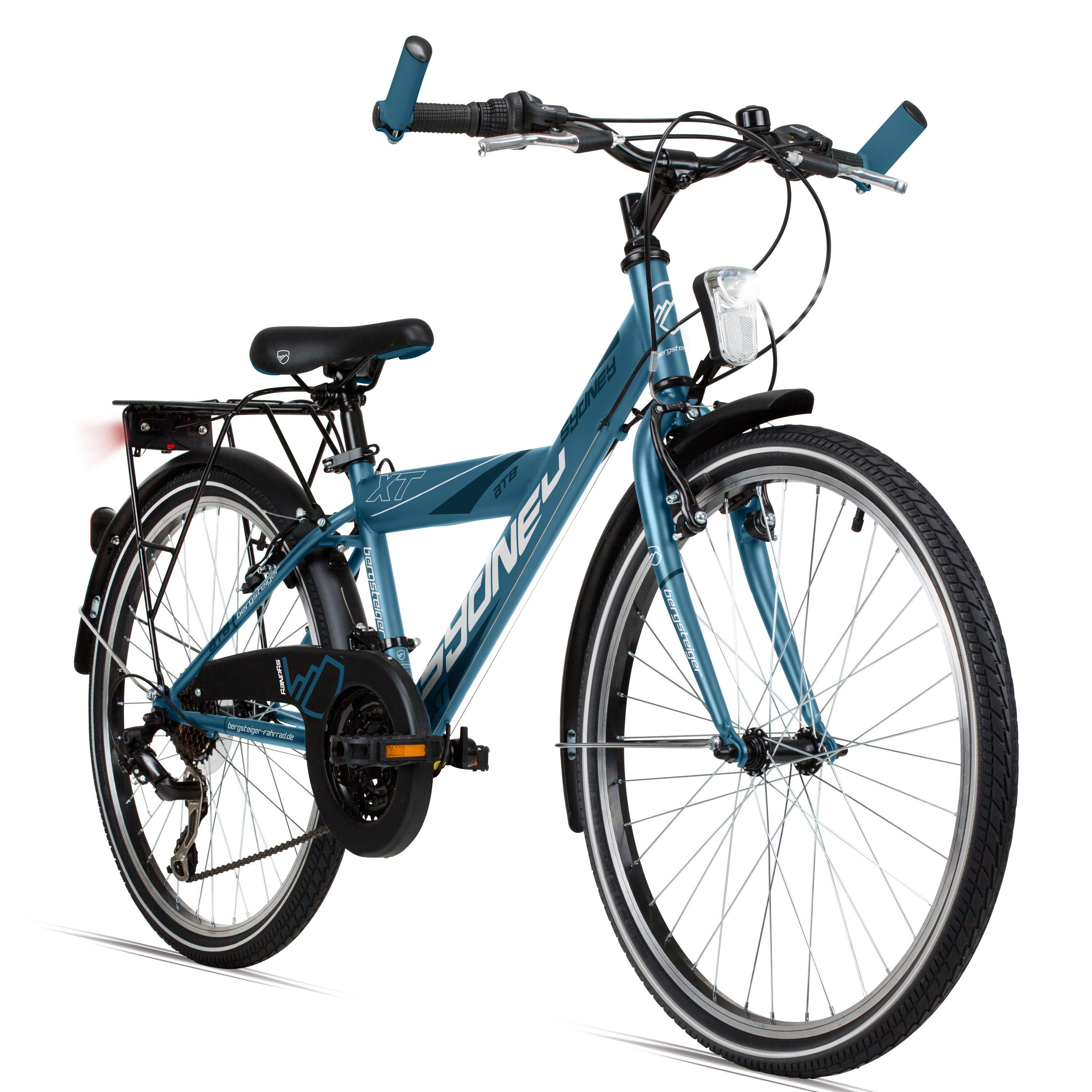 bergsteiger Kinderfahrrad Sydney 20, 24 Zoll, 6 - 9 Jahre, StVZO, Mädchen, Jungen, Shimano Tourney RD-TY300 Schaltwerk, Kettenschaltung, V-Bremsen, Dynamo