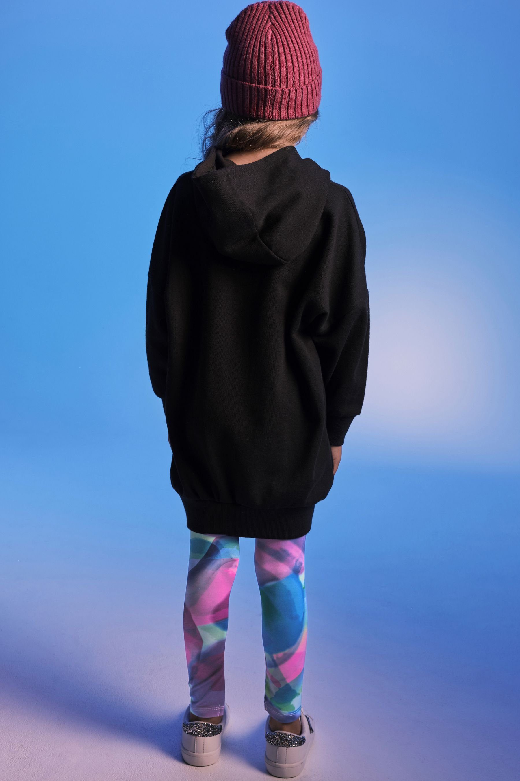 Next Sweatanzug (2-tlg) im Floral und Black Set Sport-Leggings Kapuzensweatshirt