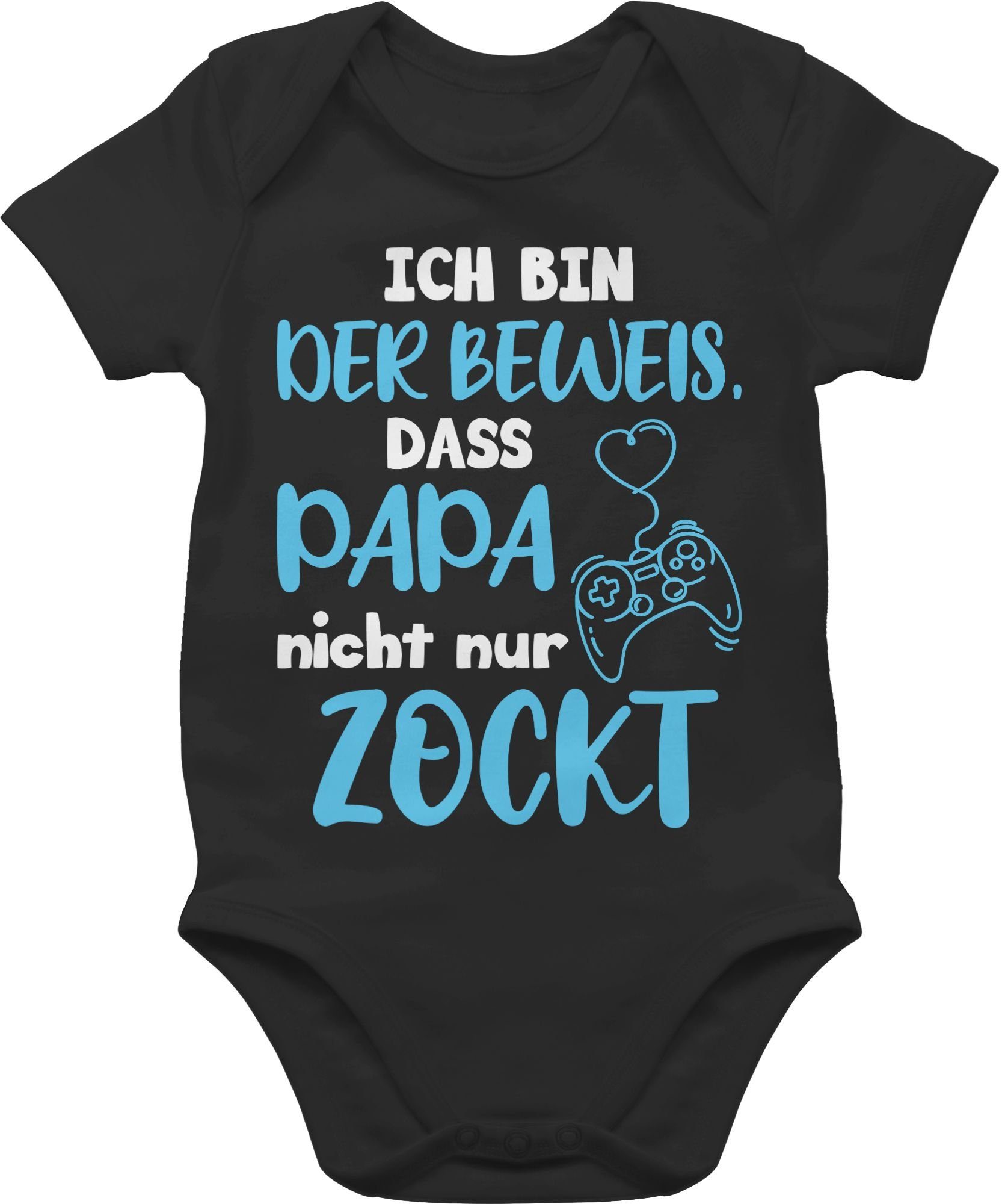 Shirtbody Ich bin der Beweis, dass Papa nicht nur zockt Blau Weiß