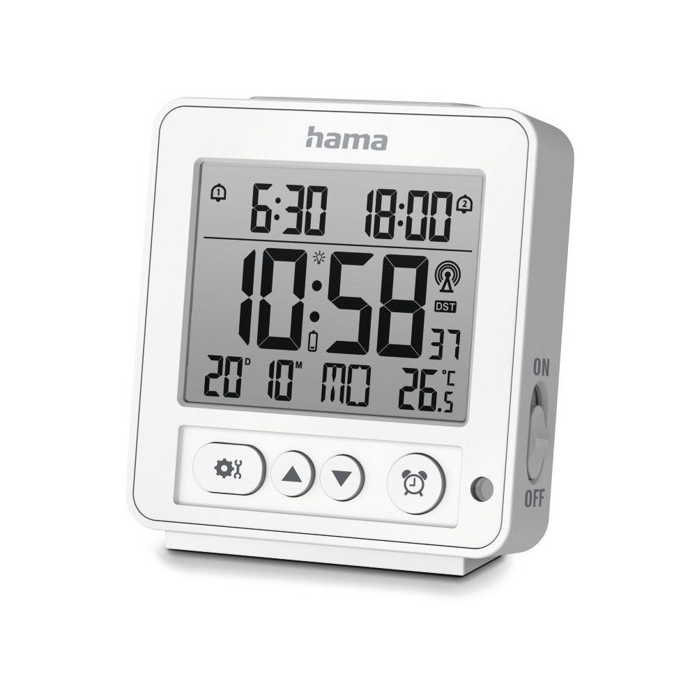 Hama Funkwecker Hama Rhodos weiss DCF-Funkuhr