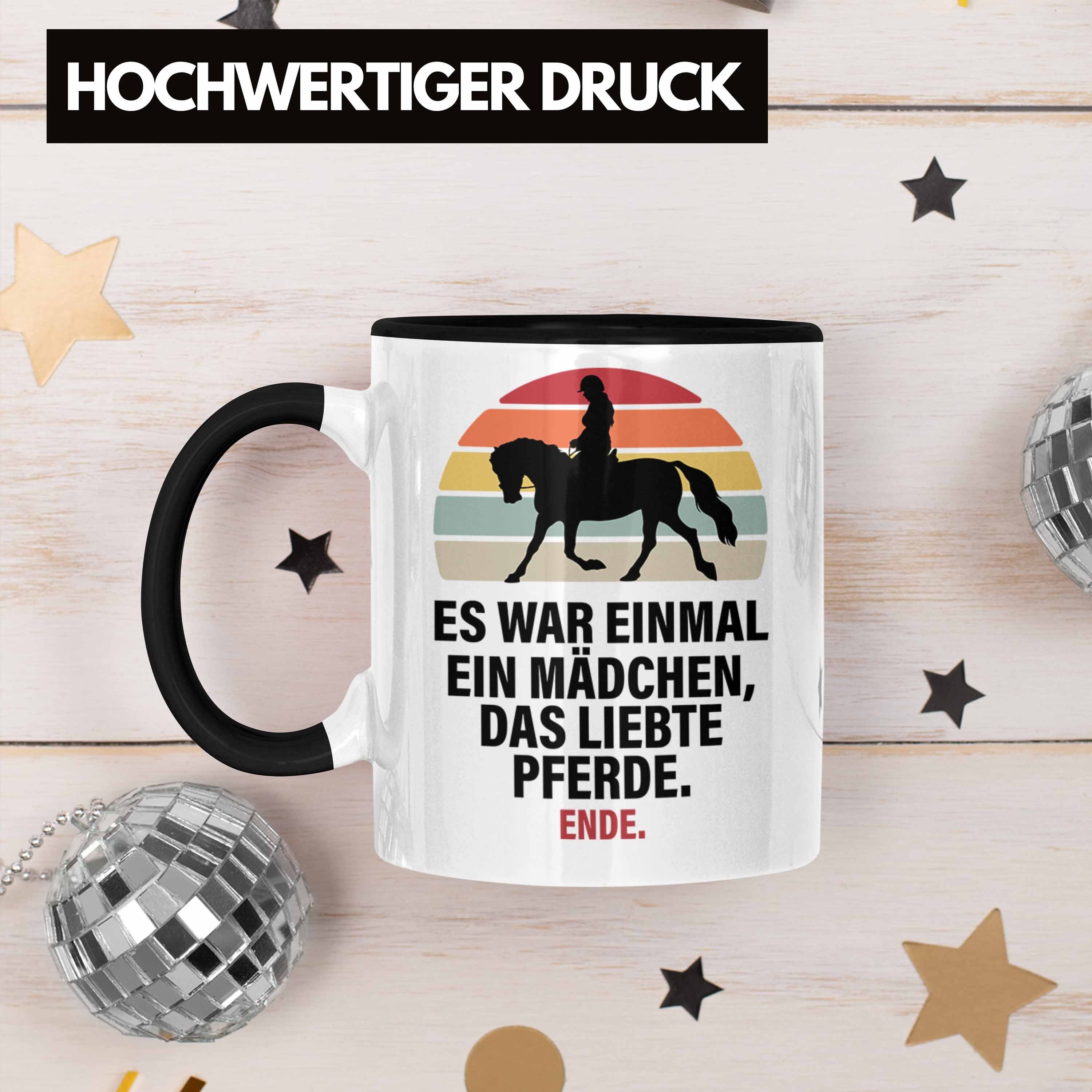 Tasse Trendation Geschenk Schwarz Tasse Mädchen Pferde Reiterin Pferde Geschenke Lustig Trendation - Pferdeliebhaber