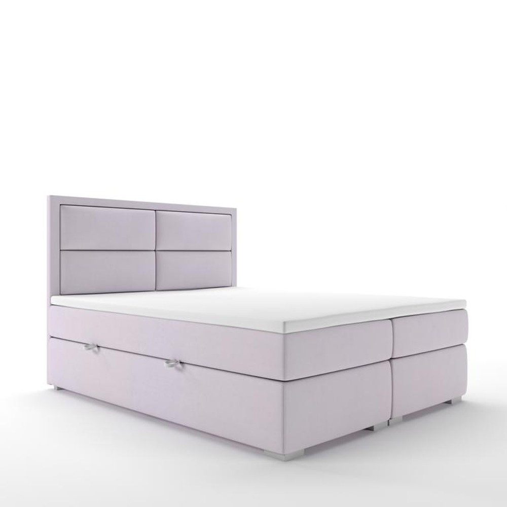 JVmoebel Boxspringbett Rosa Boxspringbett mit Stauraum und hohem Kopfteil von JVmoebel (1-St)