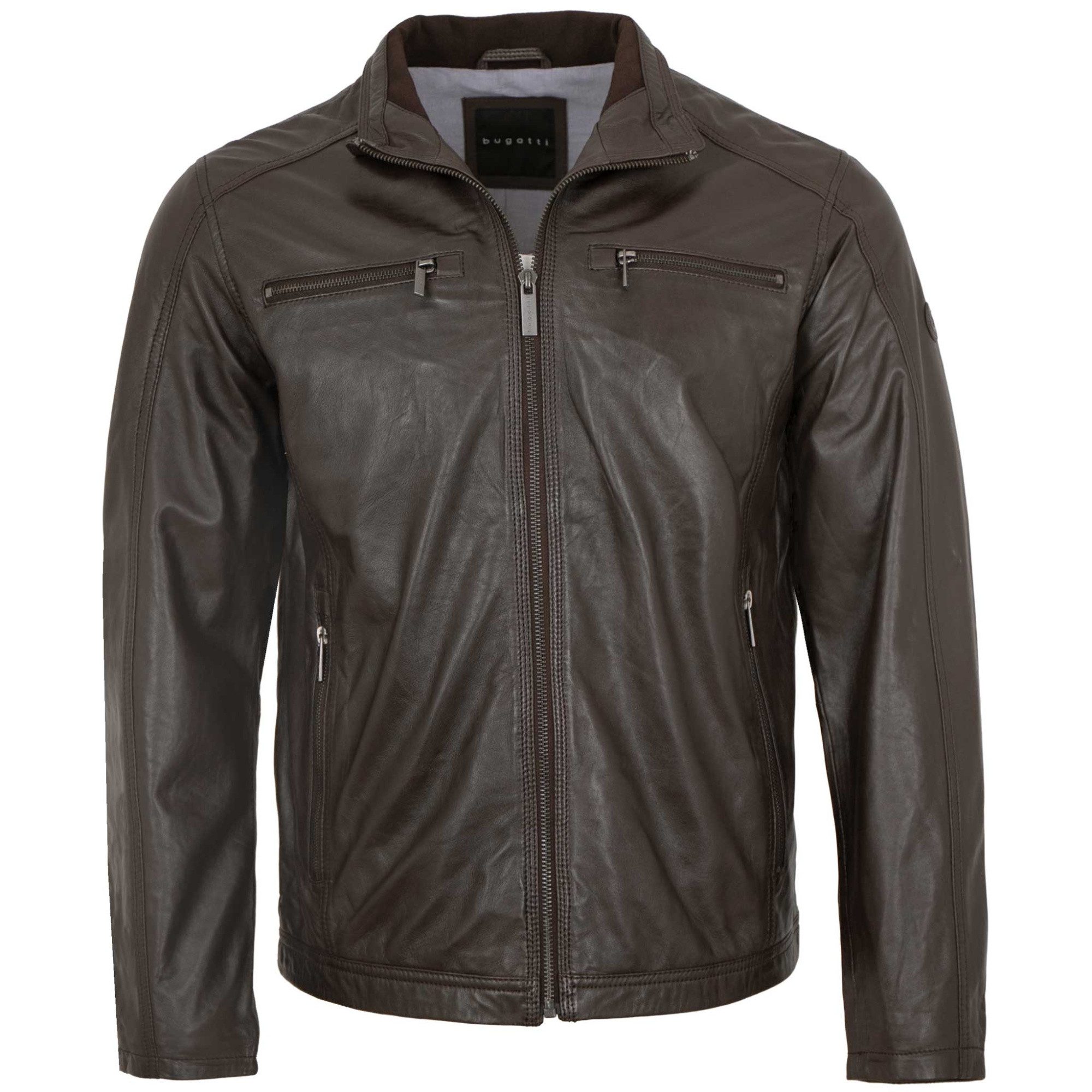 bugatti Lederjacke BGT-022/M Bugatti - Herren Lederjacke Lammnappa dunkelbraun