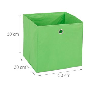relaxdays Aufbewahrungsbox 6 x Aufbewahrungsbox Stoff grün