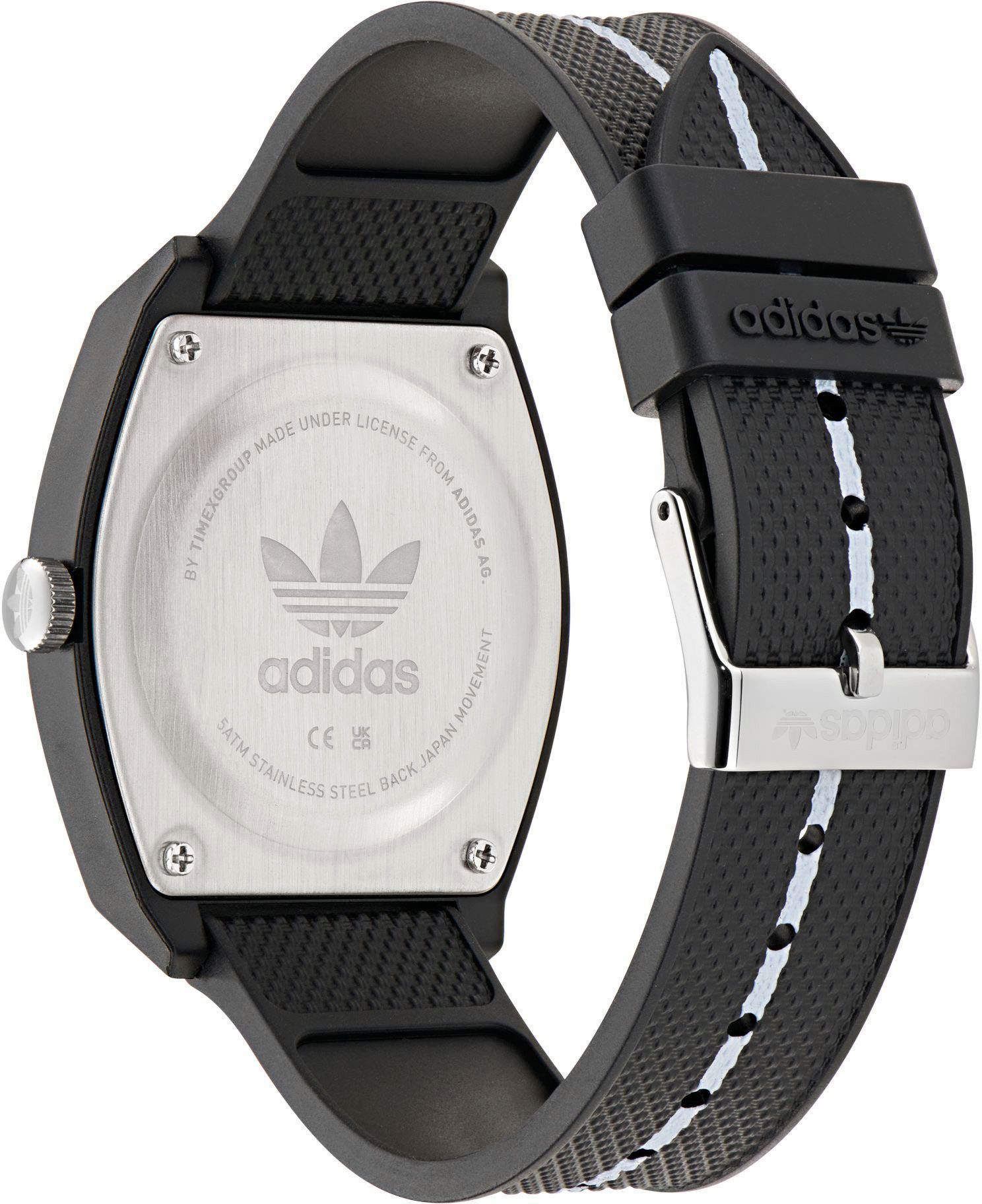 adidas Originals Quarzuhr PROJECT TWO AOST250412I, Armbanduhr, Herrenuhr, Damenuhr,Resinarmband,wasserabweisend bis 5 bar