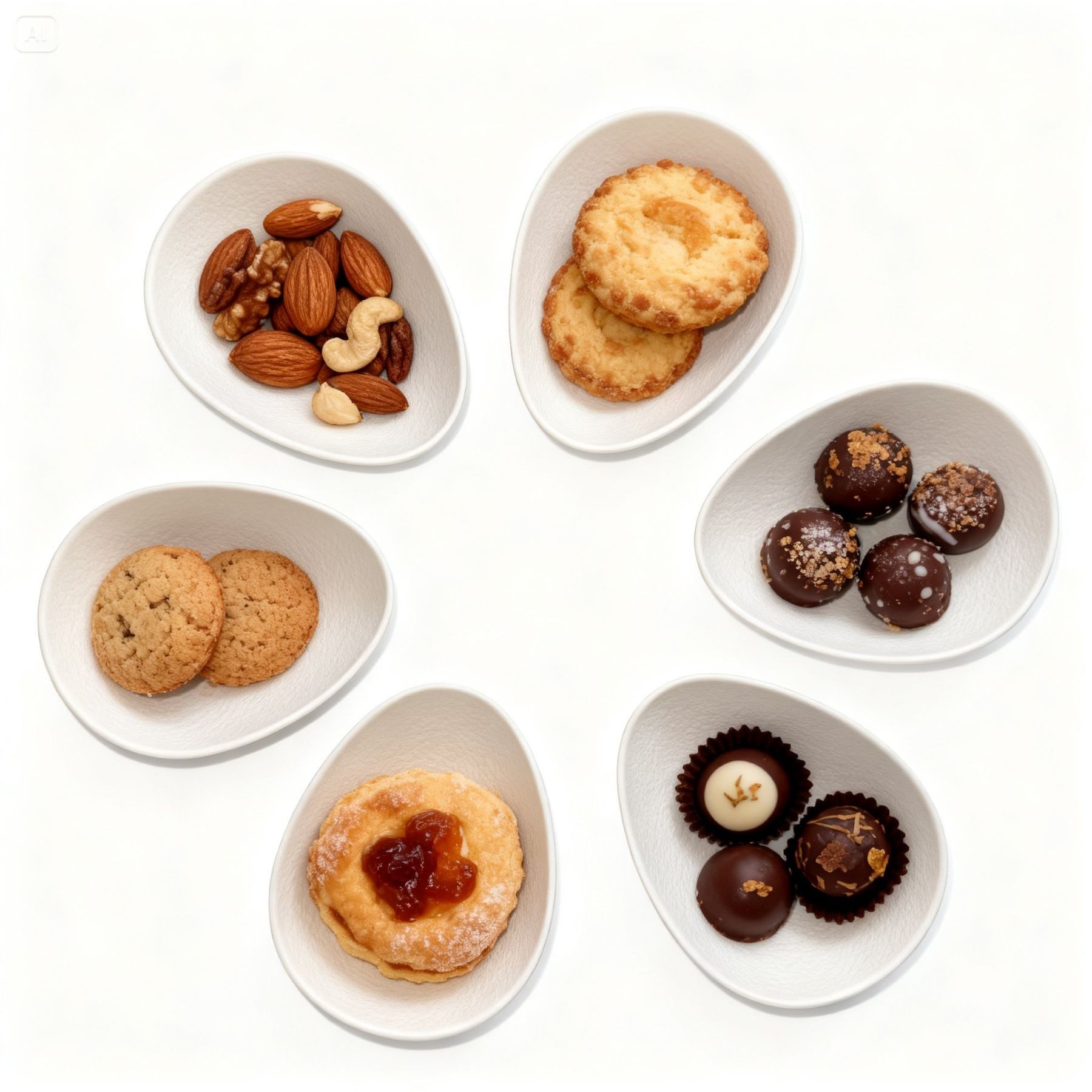 Mulex Dipschale LUMI in Schieferoptik, Porzellan, (stilvoll und modern, 6-tlg), minimales Design und maximaler Style