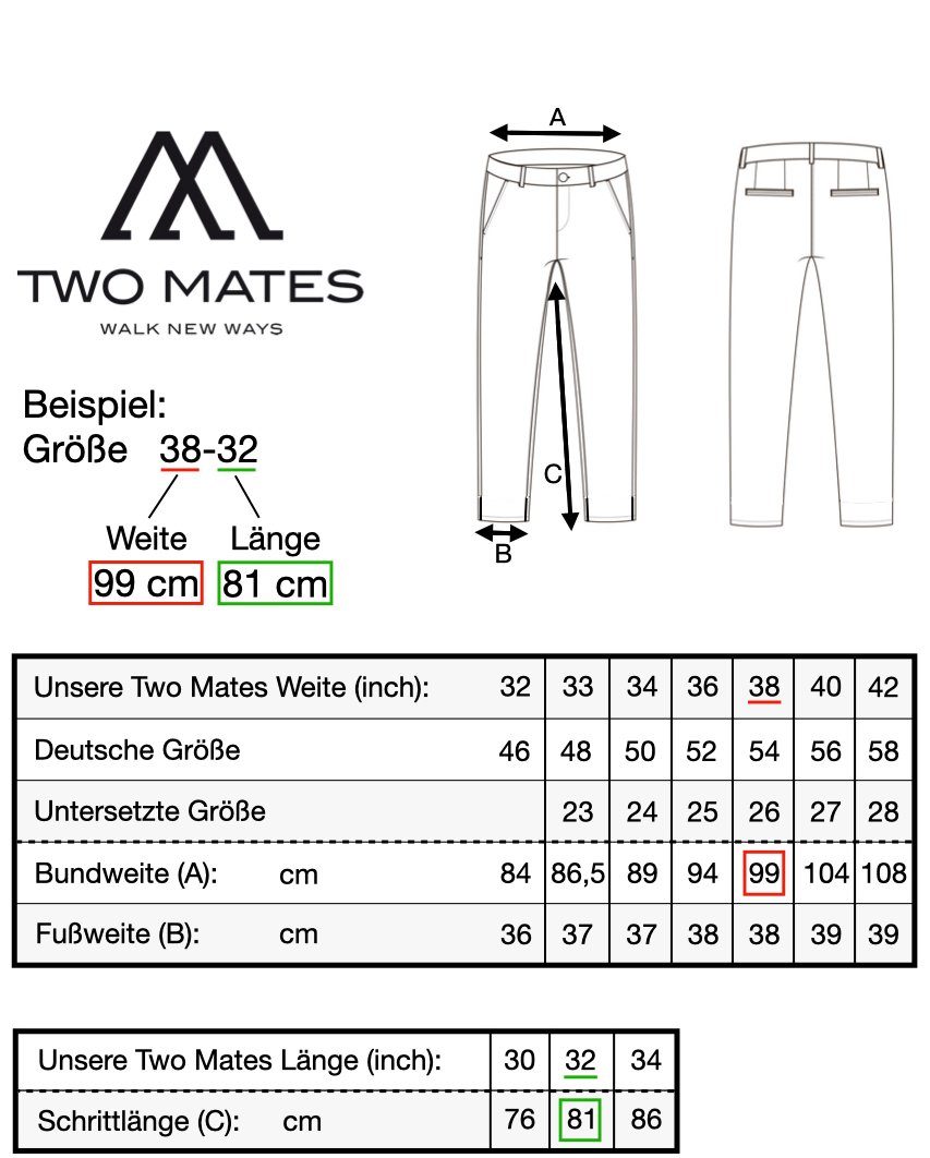 elastischem mit (1-tlg) Chino Bund, schwarz Farbauswahl, GOTS-zertifiziert TwoMates Chinos