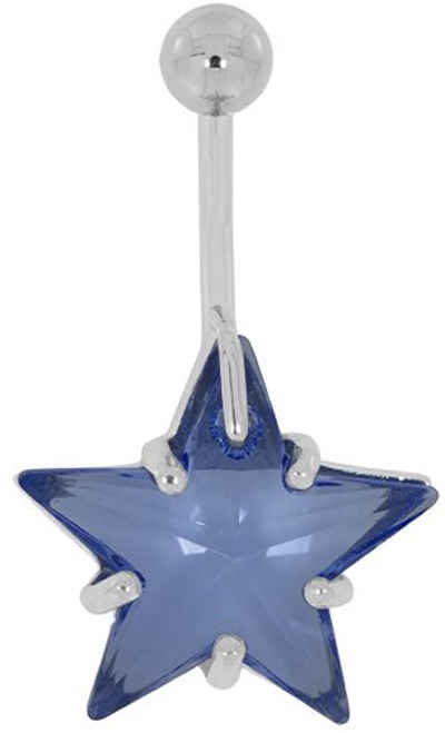 Karisma Bauchnabelpiercing Bauchnabel Silber Piercing Stern Mit Kristall Elements - Leicht Blau