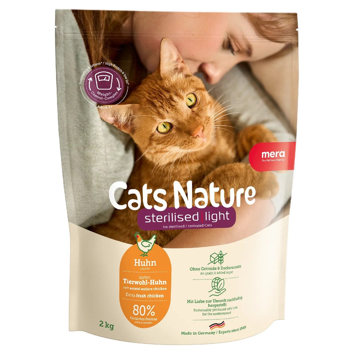 Mera Nature Sterilized / Light Lachs 2 kg, Trockenfutter für: Katze