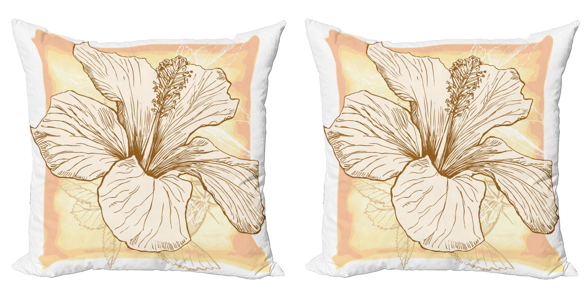 Kissenbezüge Modern Accent Doppelseitiger Digitaldruck, Abakuhaus (2 Stück), Blumen Große Hibiscus Blütenblätter