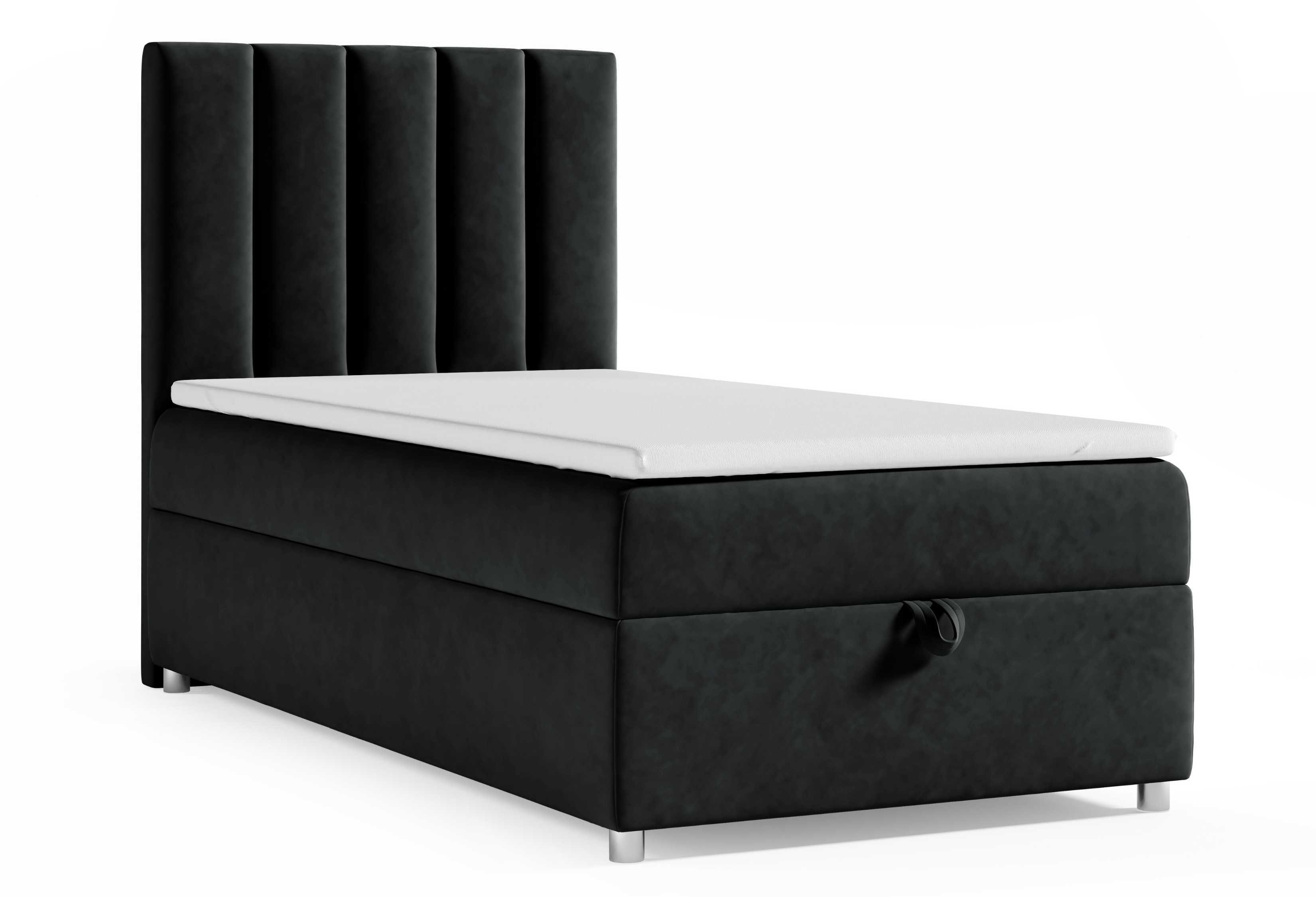 Best for Home Boxspringbett mit Bettkasten Trinity K-10 SINGLE Bonellfederkern inkl. Topper Schwarz