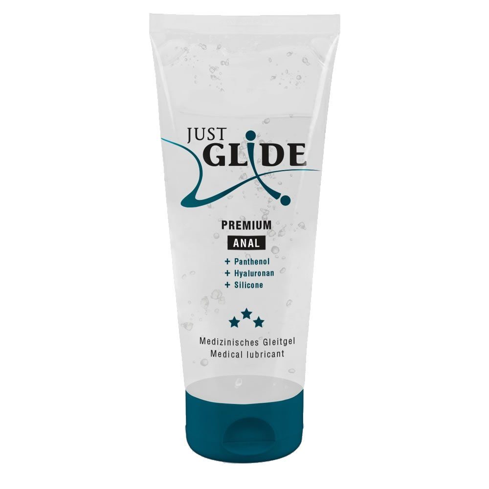 Just Glide Analgleitgel Premium Anal - auf Wasser- und Silikonbasis, Tube mit 200ml, 1-tlg., pflegendes Gleitgel