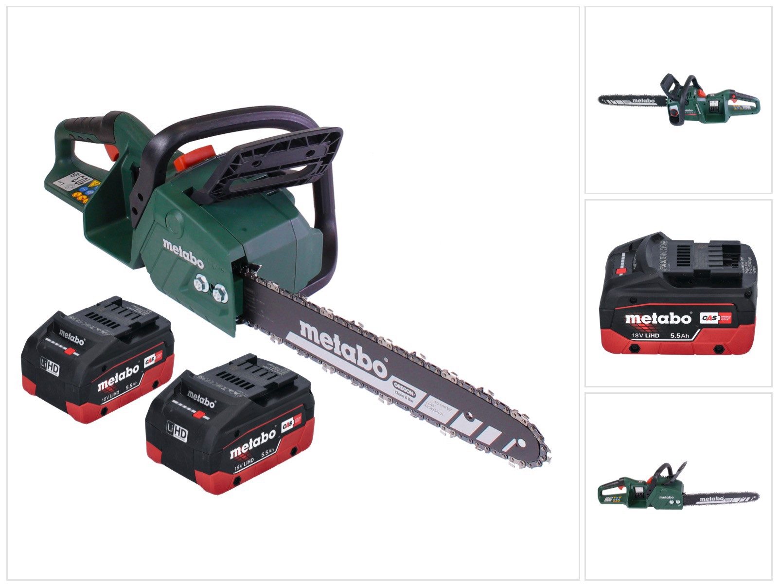 metabo Benzin-Kettensäge MS 36-18 LTX BL 40 Akku Kettensäge 36 V (2x 18 V) 40 cm 22 m/s Brus