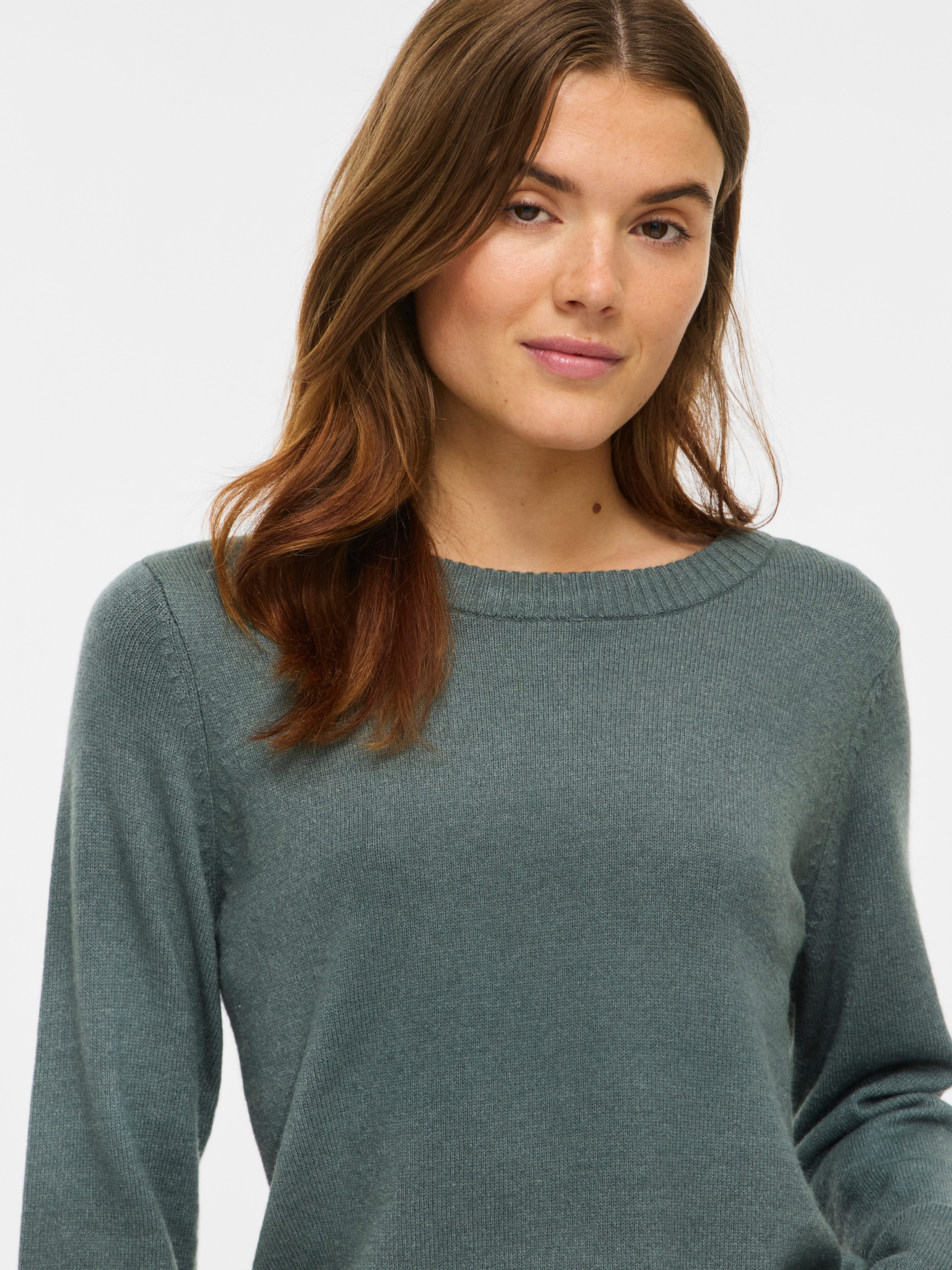 Vila Rundhalspullover VIRIL O-NECK L/S KNIT TOP - NOOS Viskosemischung, regular fit – Bild 4 von 5