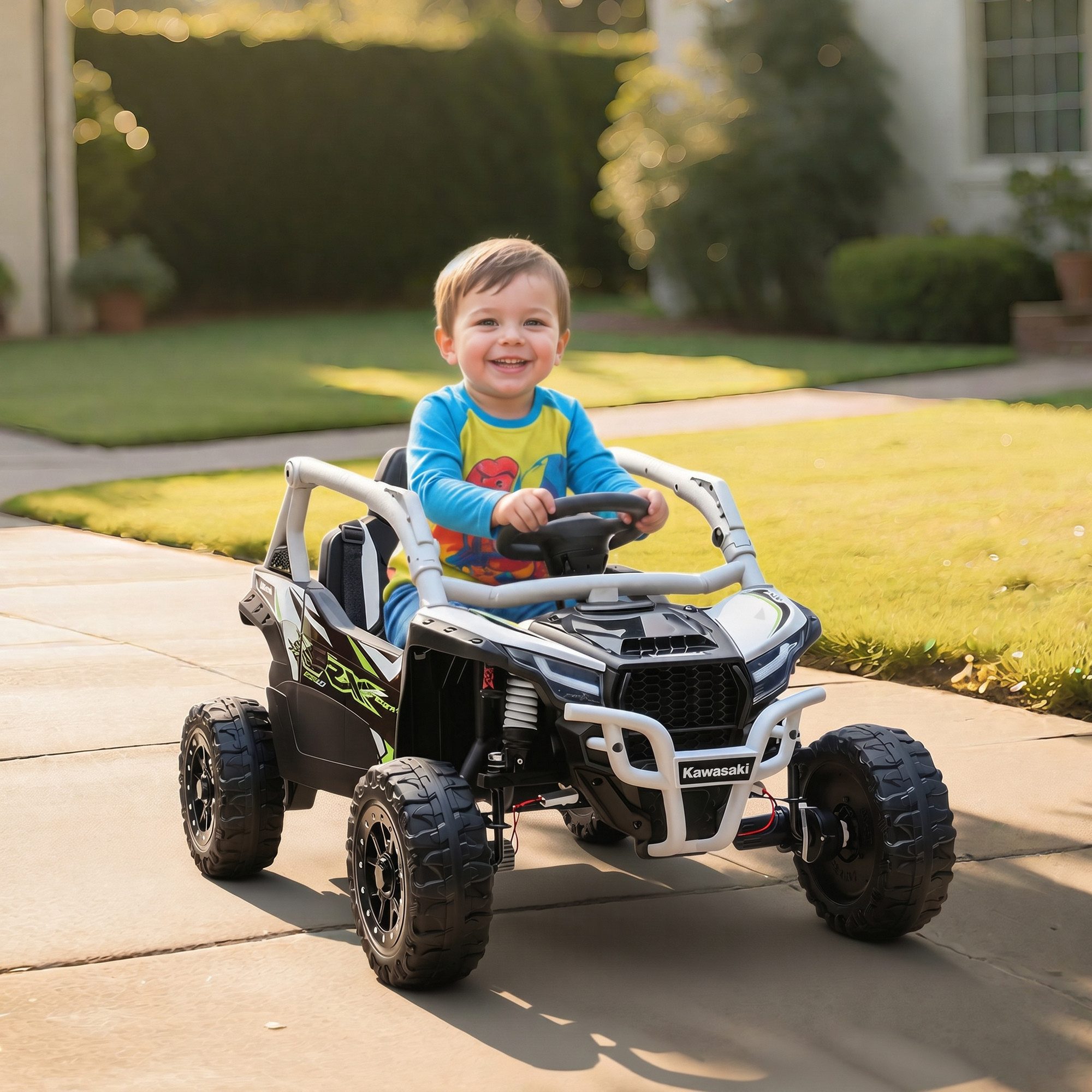 AIYAPLAY Elektro-Kinderauto Kinderauto UTV mit 2 Motorn, 2,4 GHz Fernbedienung, Belastbarkeit 30 kg, (1-tlg), für Kinder 3-8 Jahre, Grau