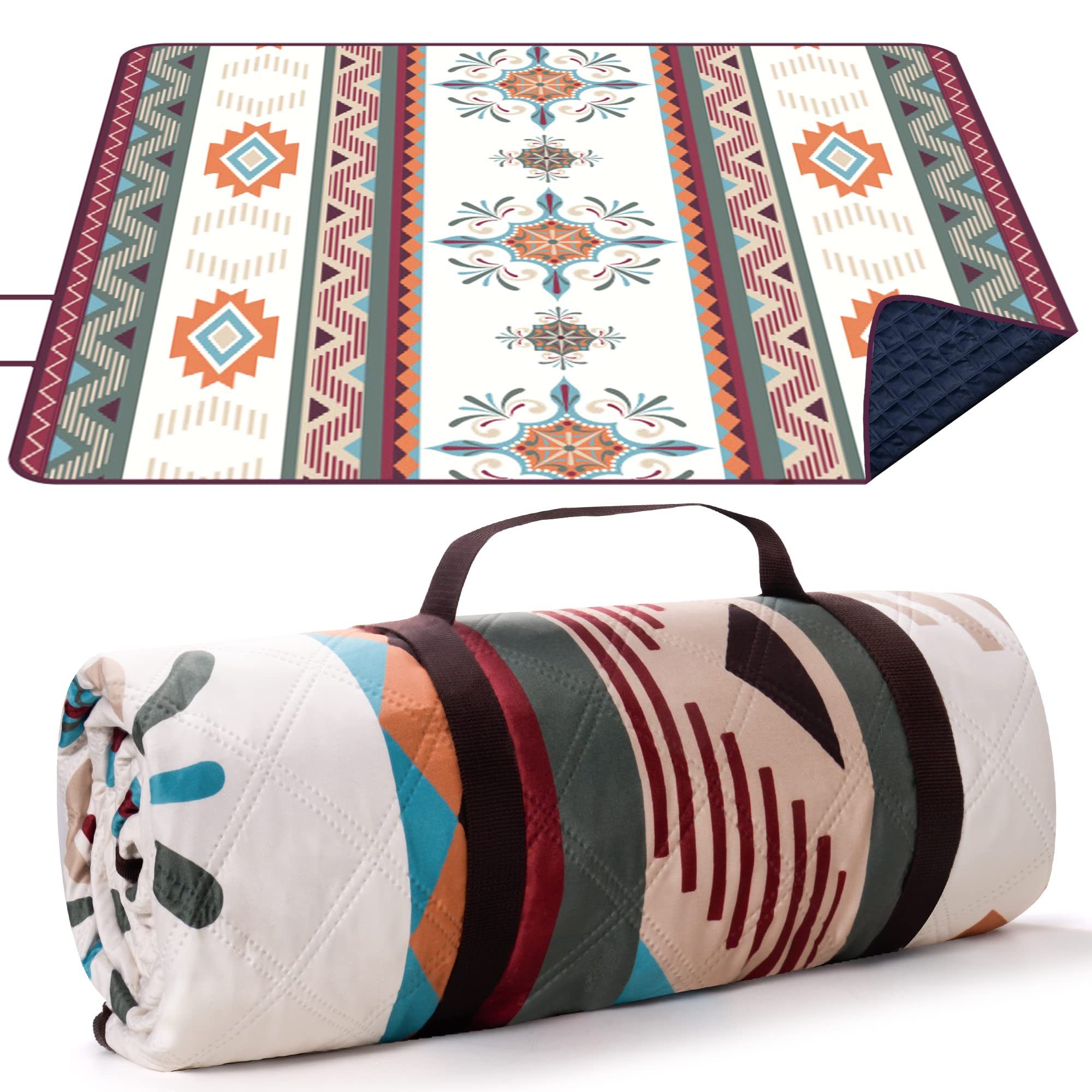 Picknickdecke Boho Picknickdecke 150x200 cm Stranddecke Sandfrei Faltbar Wohndecken, FOUORTUNATE-BEE, Picknickmatte für Camping, Strand, BBQ, Wandern und Garten