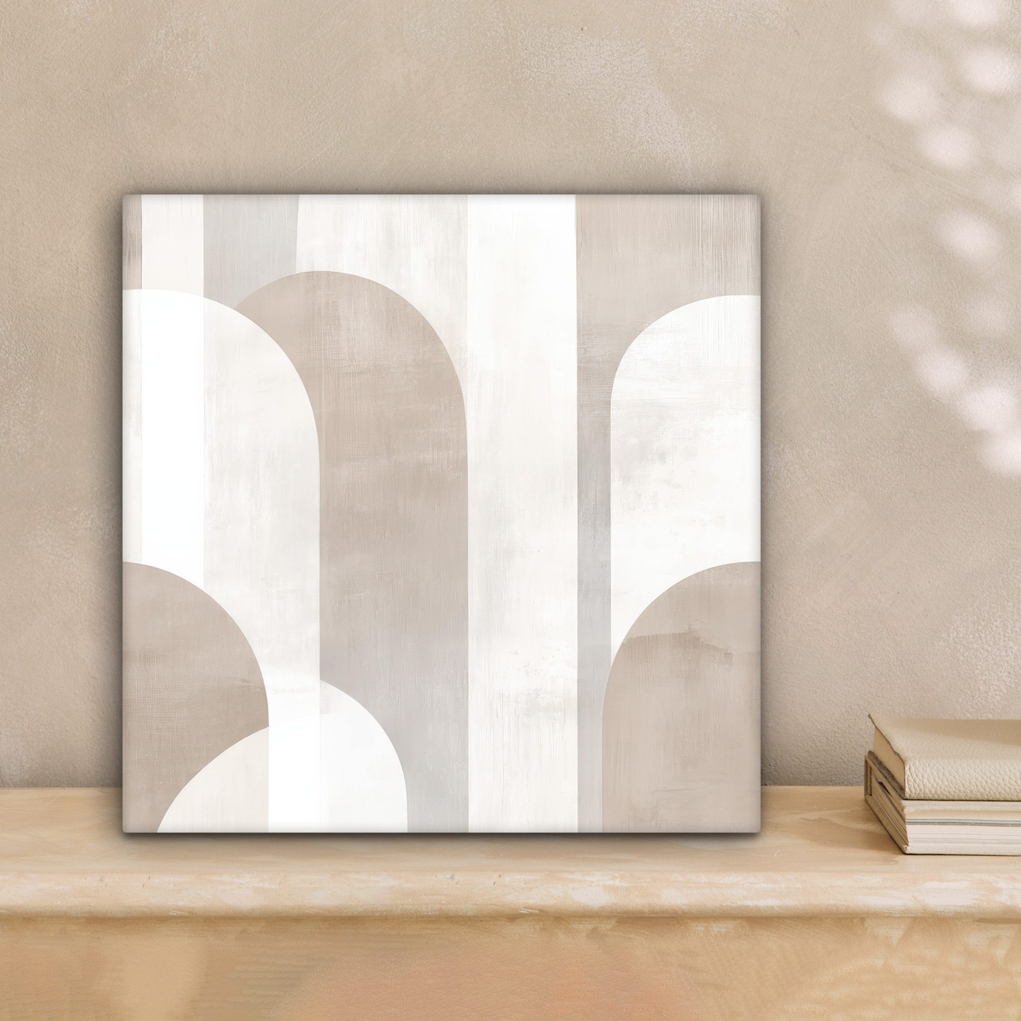 OneMillionCanvasses® Leinwandbild Abstrakte Bögen - Modern - Beige, Fotodru günstig online kaufen