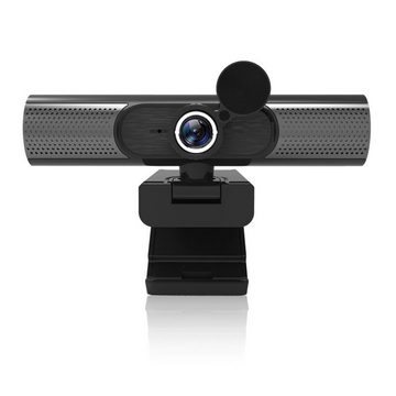 KINSI Webcam, 2K/4K, Live Cam, HD Cam, USB-Anschluss, Autofokus, Full HD Full HD-Webcam (PC-Webcam, mit Objektivdeckel und zwei Mikrofonene)